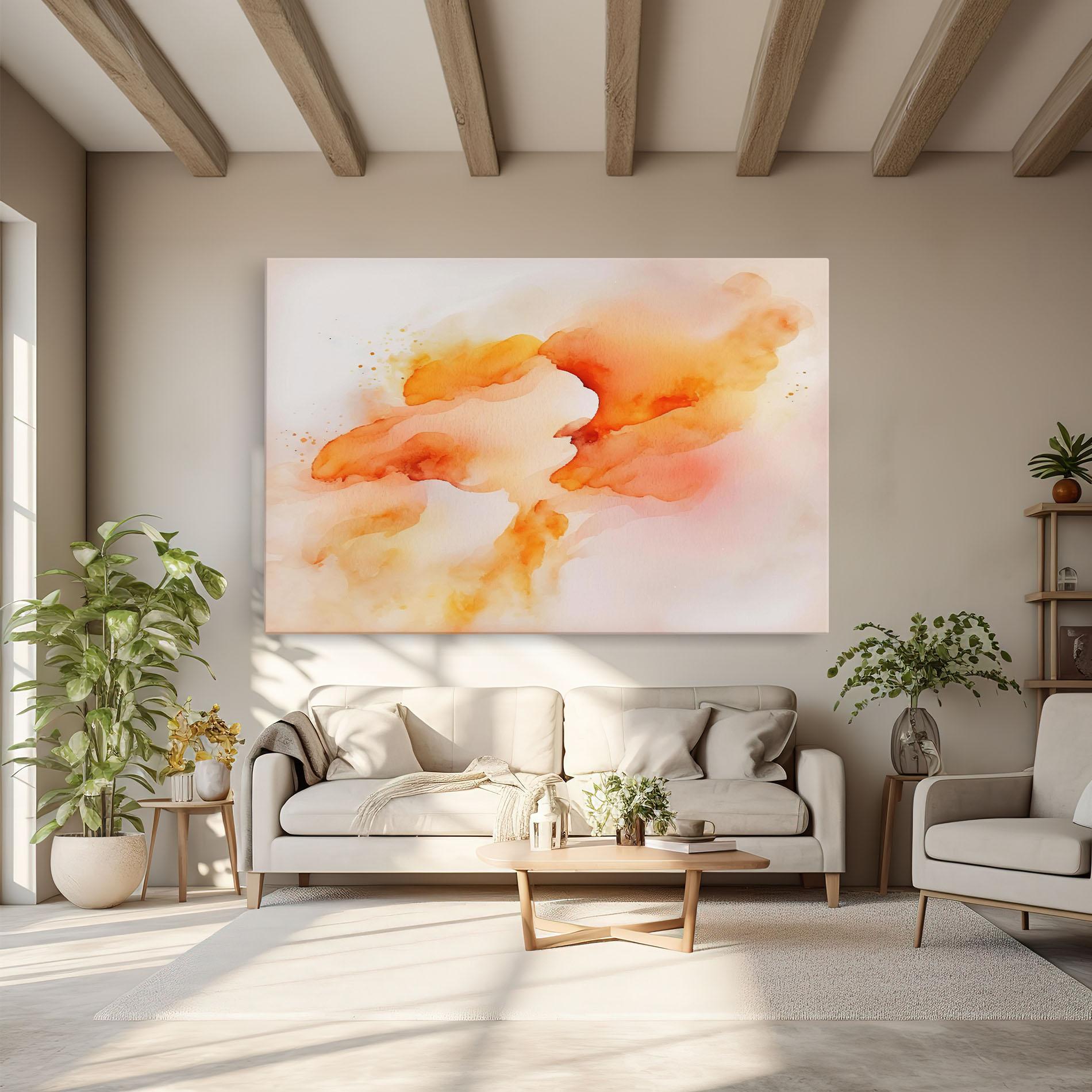 Leinwandbild Abstract Orange Cloud mockup 6