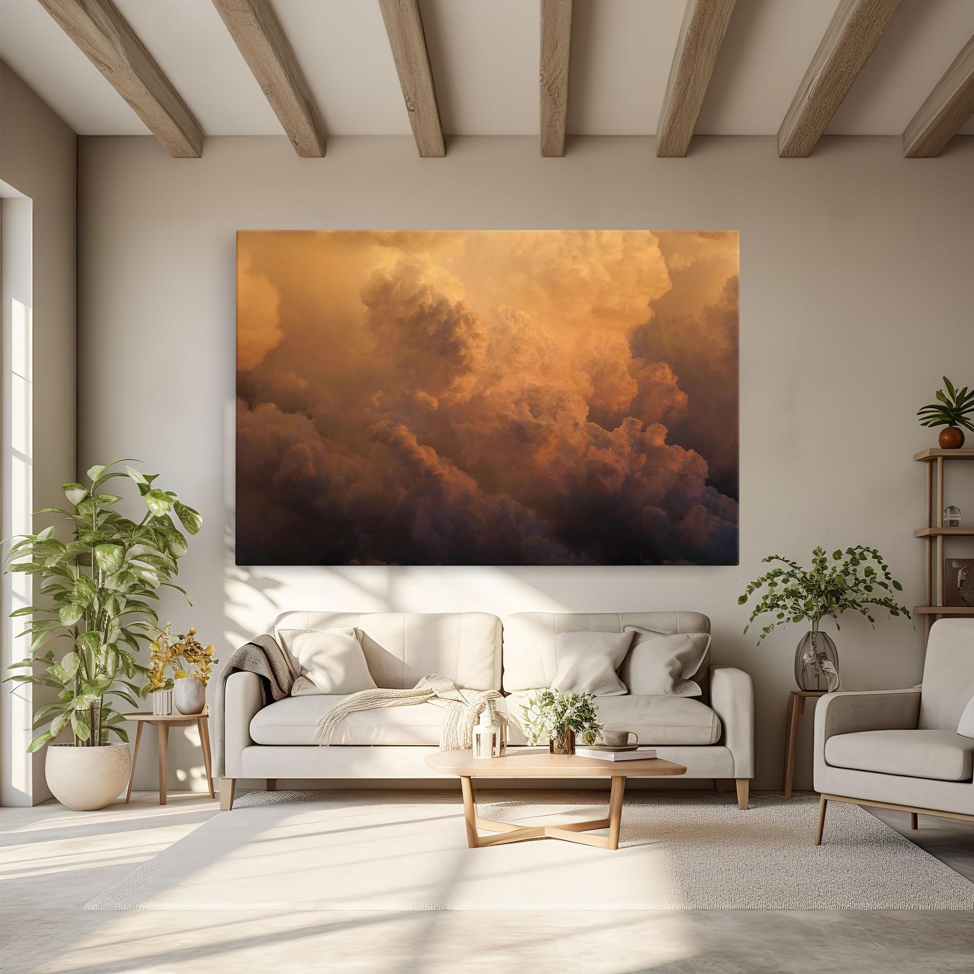 Leinwandbild Brown Orange Clouds mockup 6