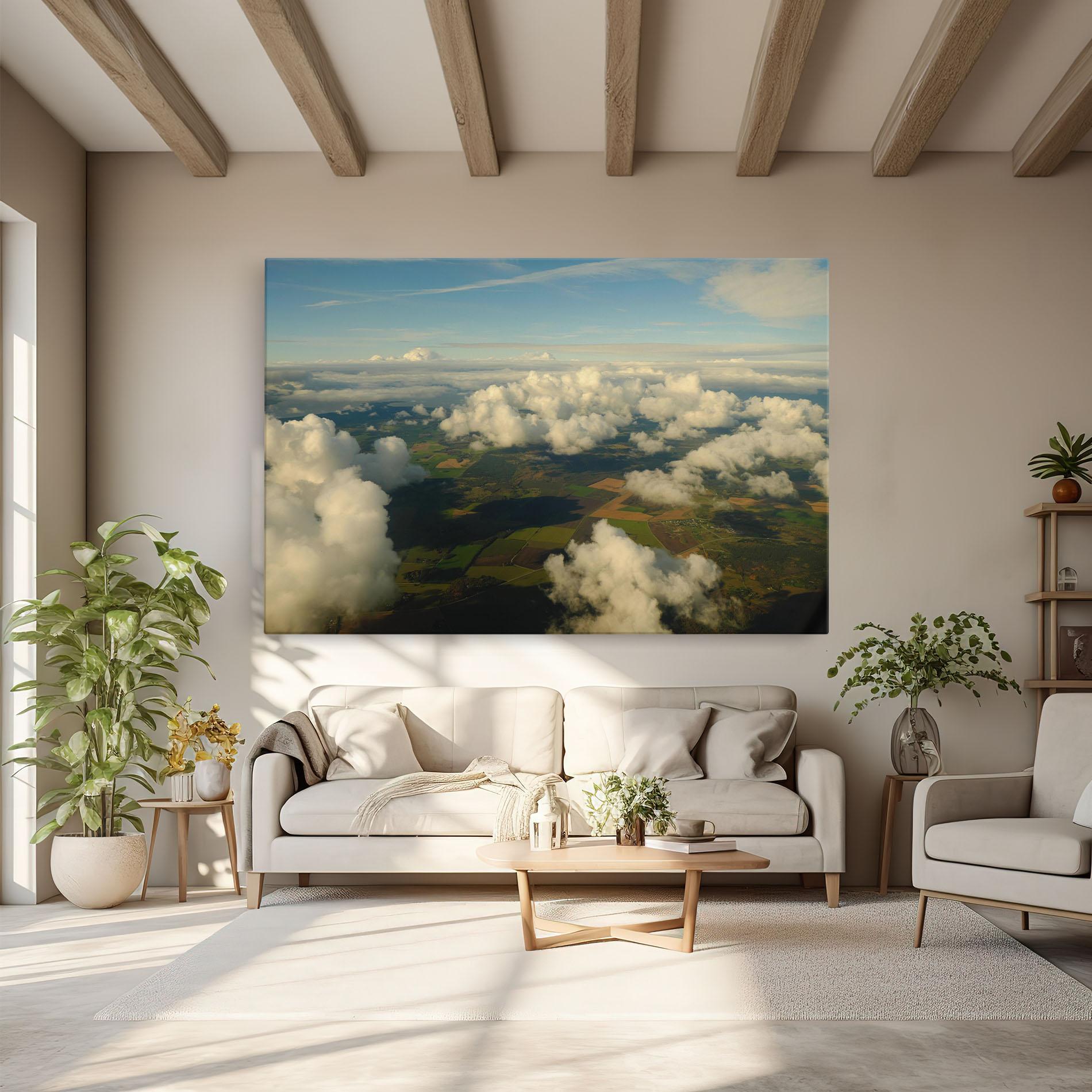 Leinwandbild Clouds View From Plane mockup 6