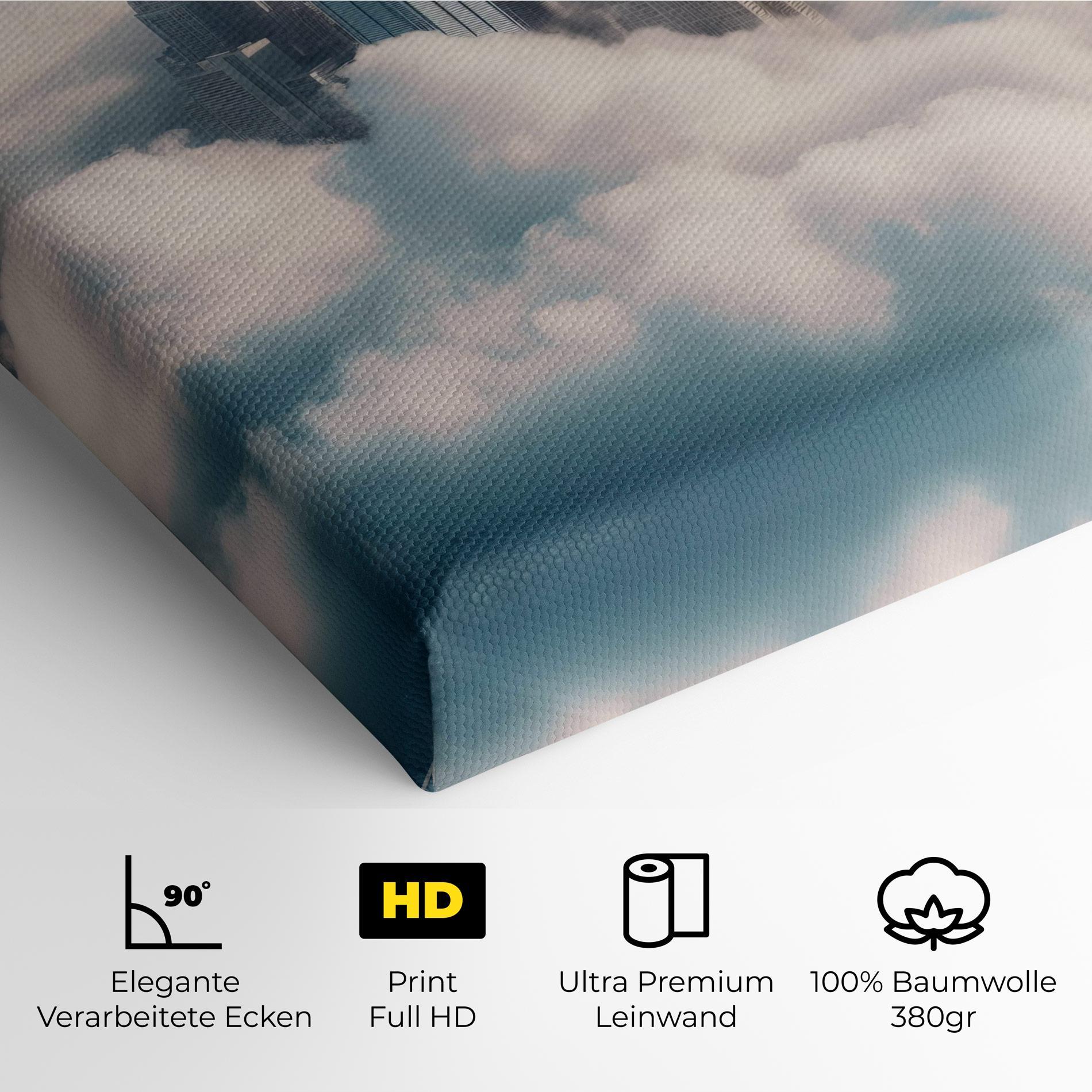 Leinwandbild City Above Clouds mockup 4