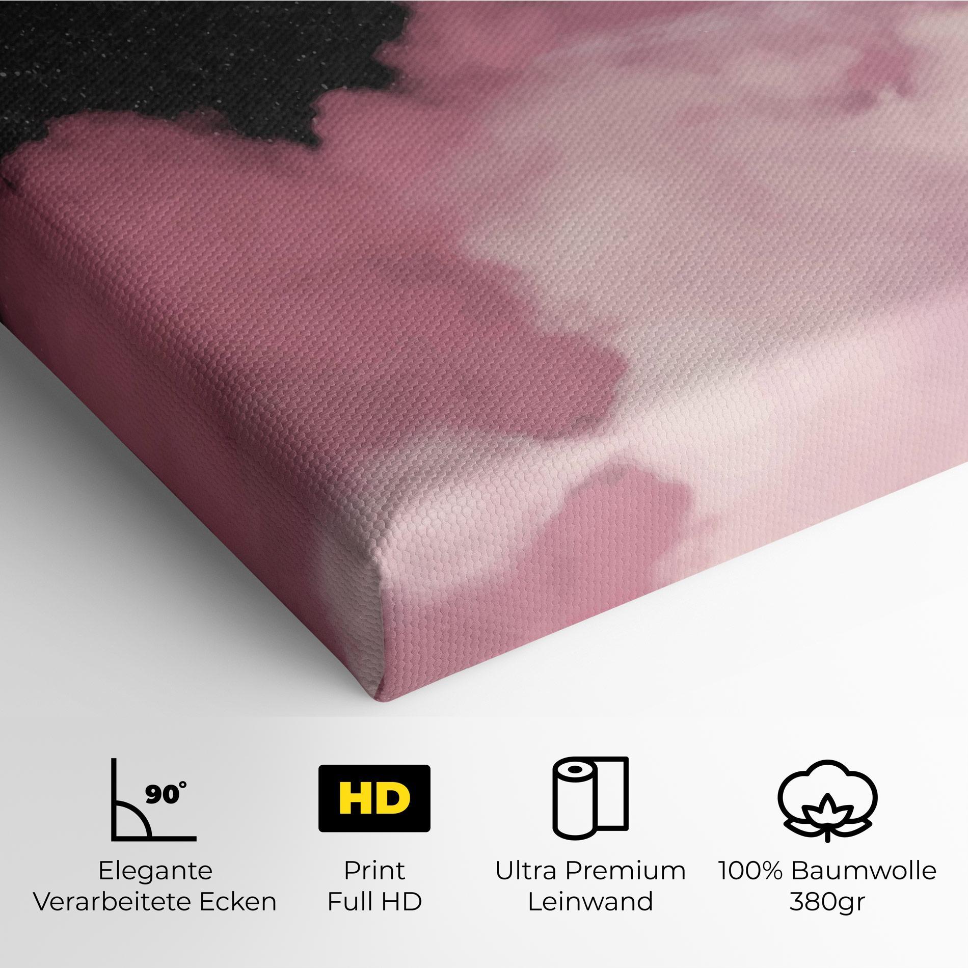 Leinwandbild Clouds Text Pink mockup 4