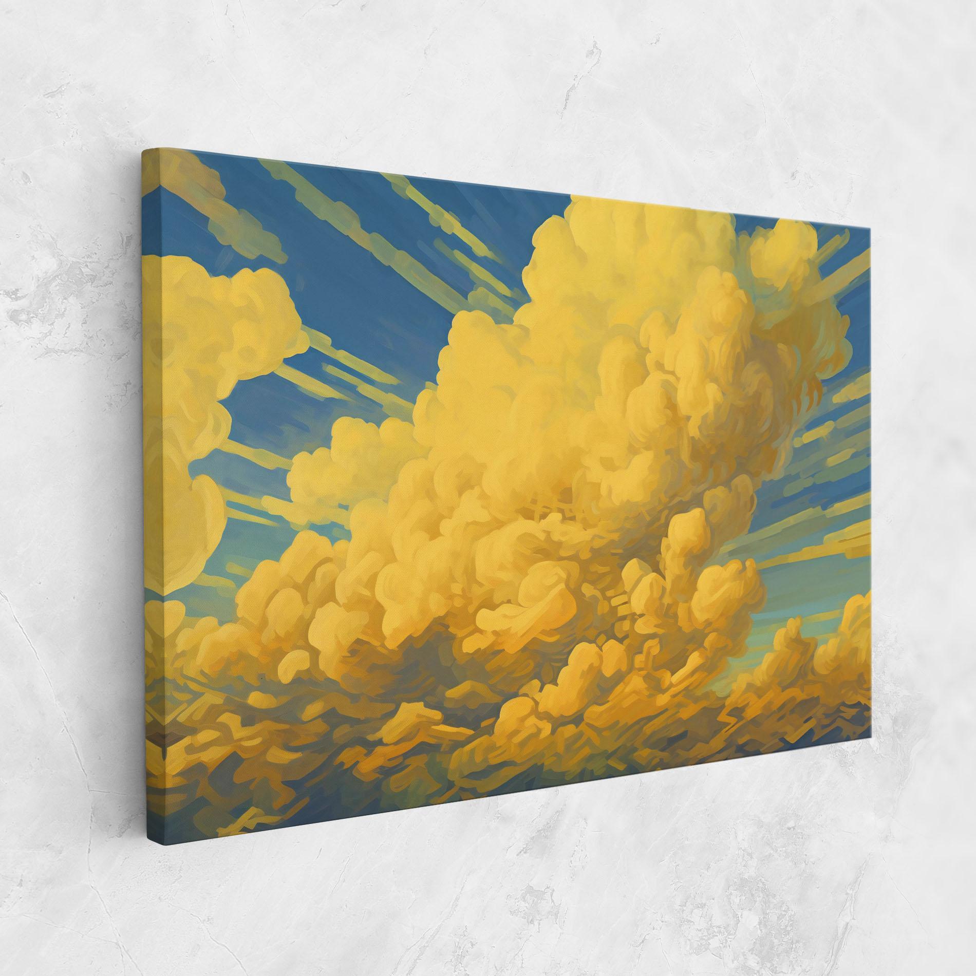 Leinwandbild Big Yellow Cloud Art mockup 1