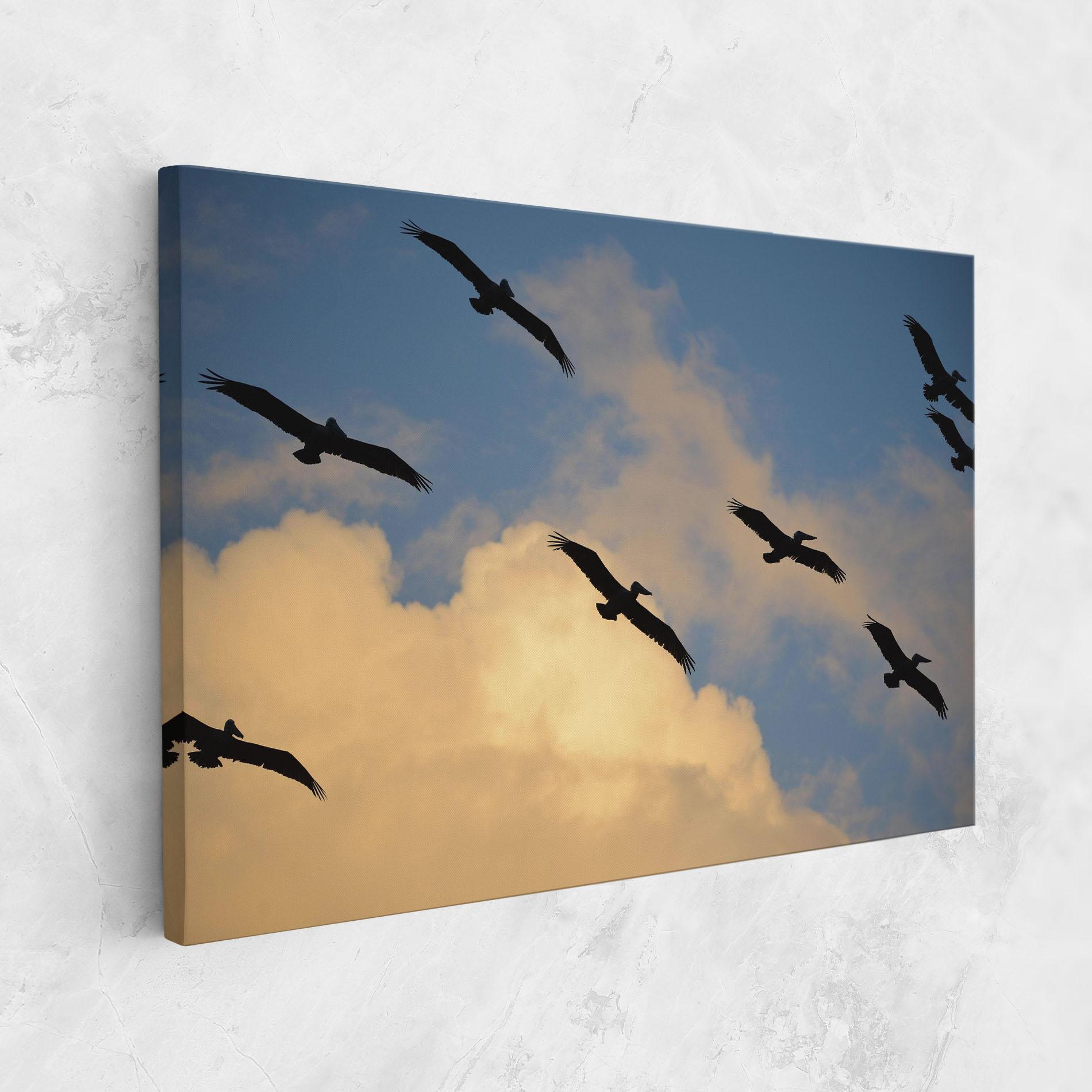 Leinwandbild Bird Shilouette Cloud mockup 1