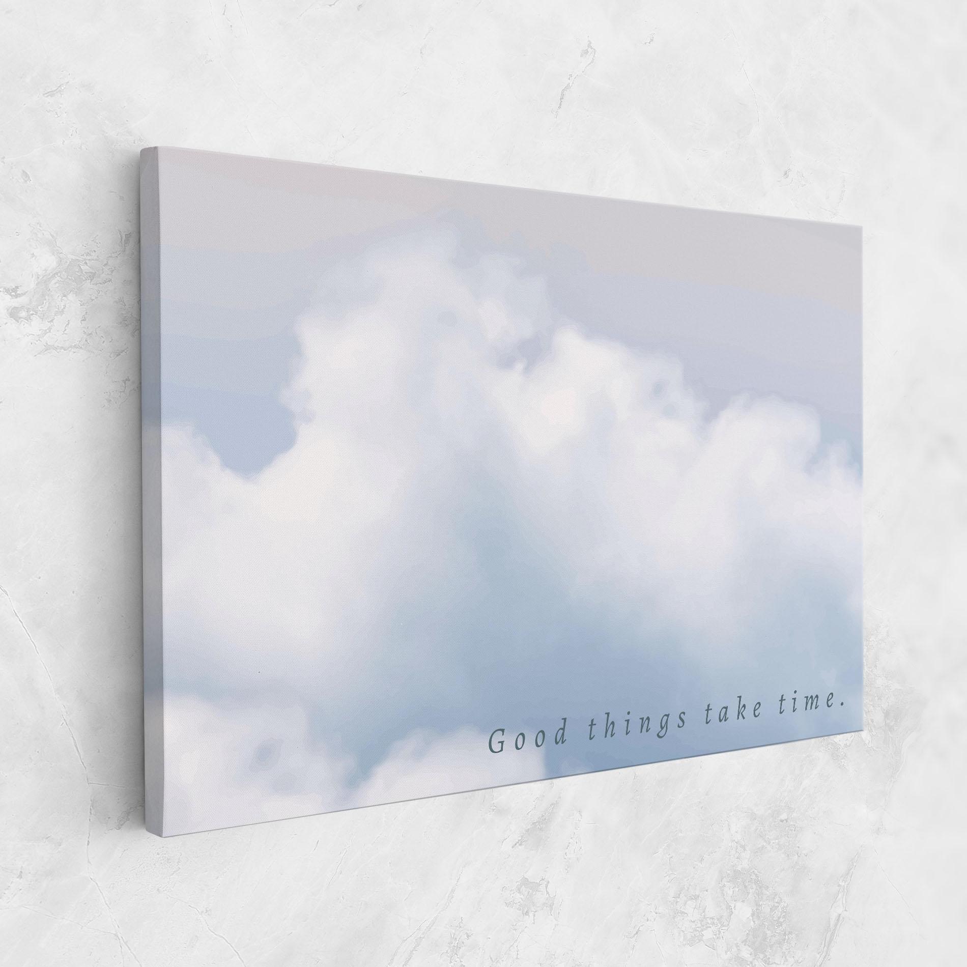 Leinwandbild Clouds Text White mockup 1