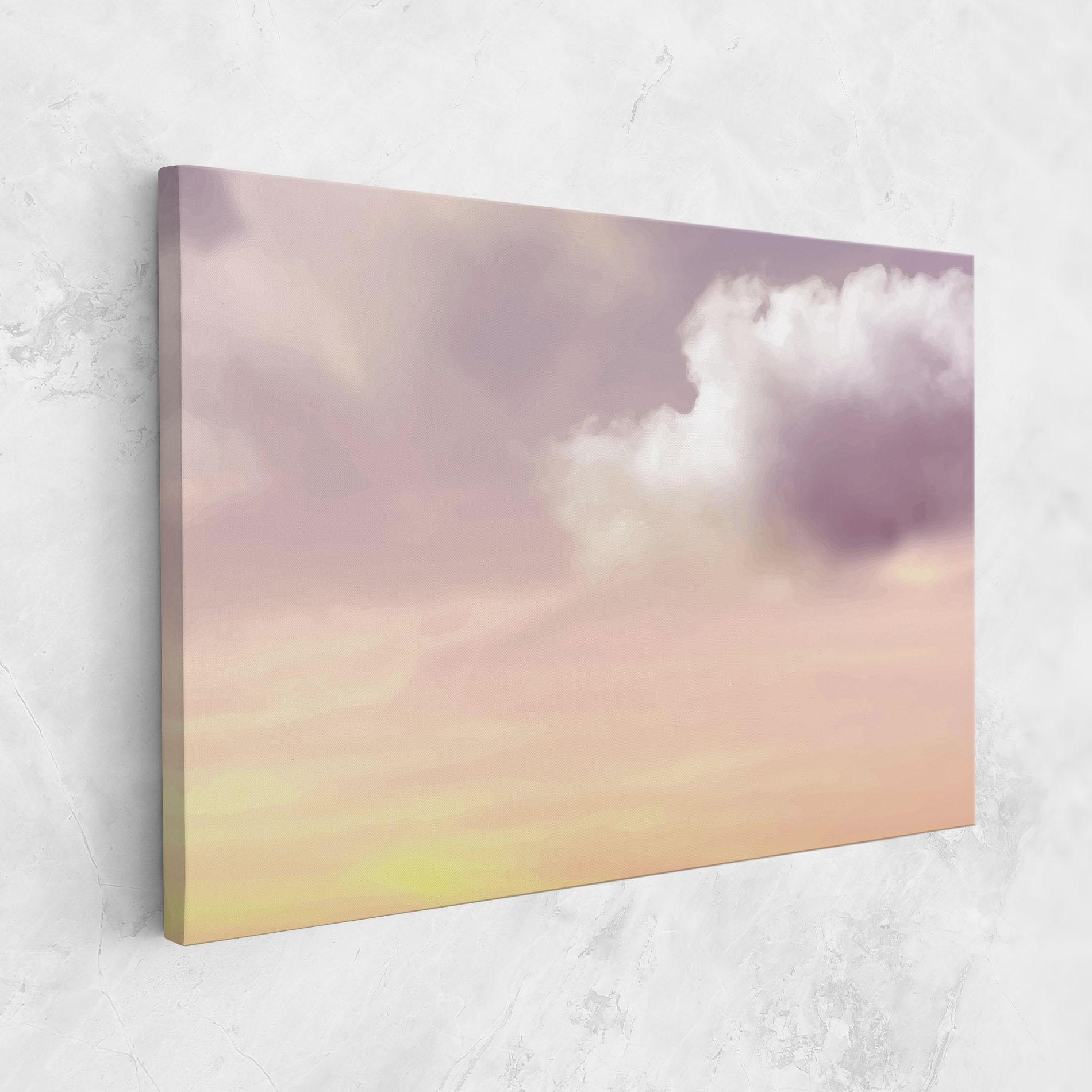 Leinwandbild Clouds Watercolor Cream mockup 1