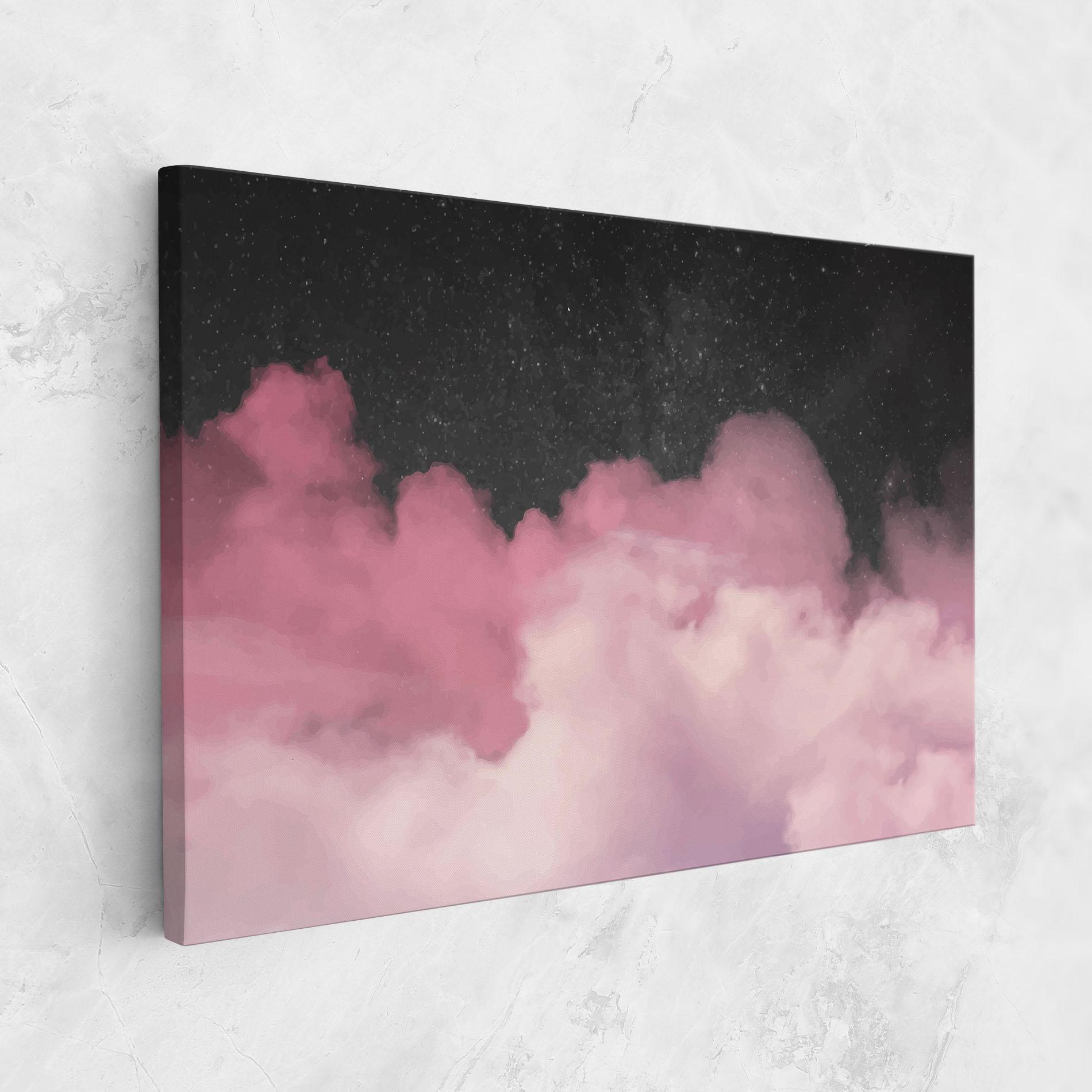 Leinwandbild Clouds Watercolor Purple mockup 1