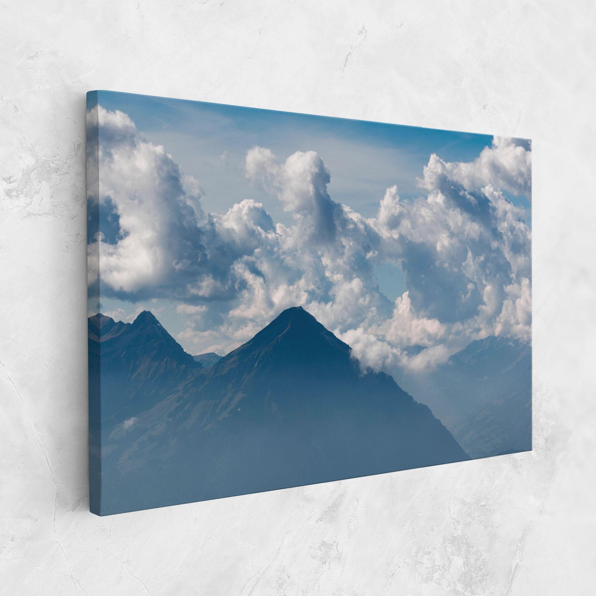 Leinwandbild Cloudy View Mountain mockup 1