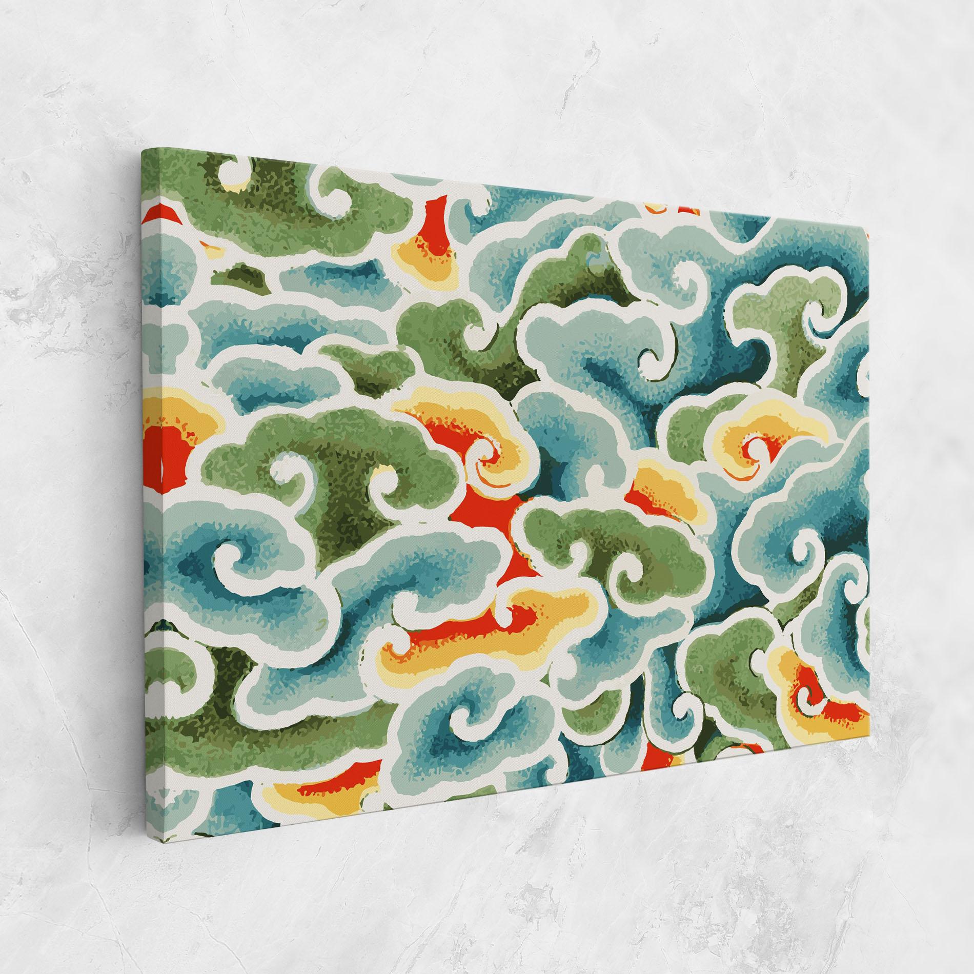 Leinwandbild Green Blue Clouds mockup 1