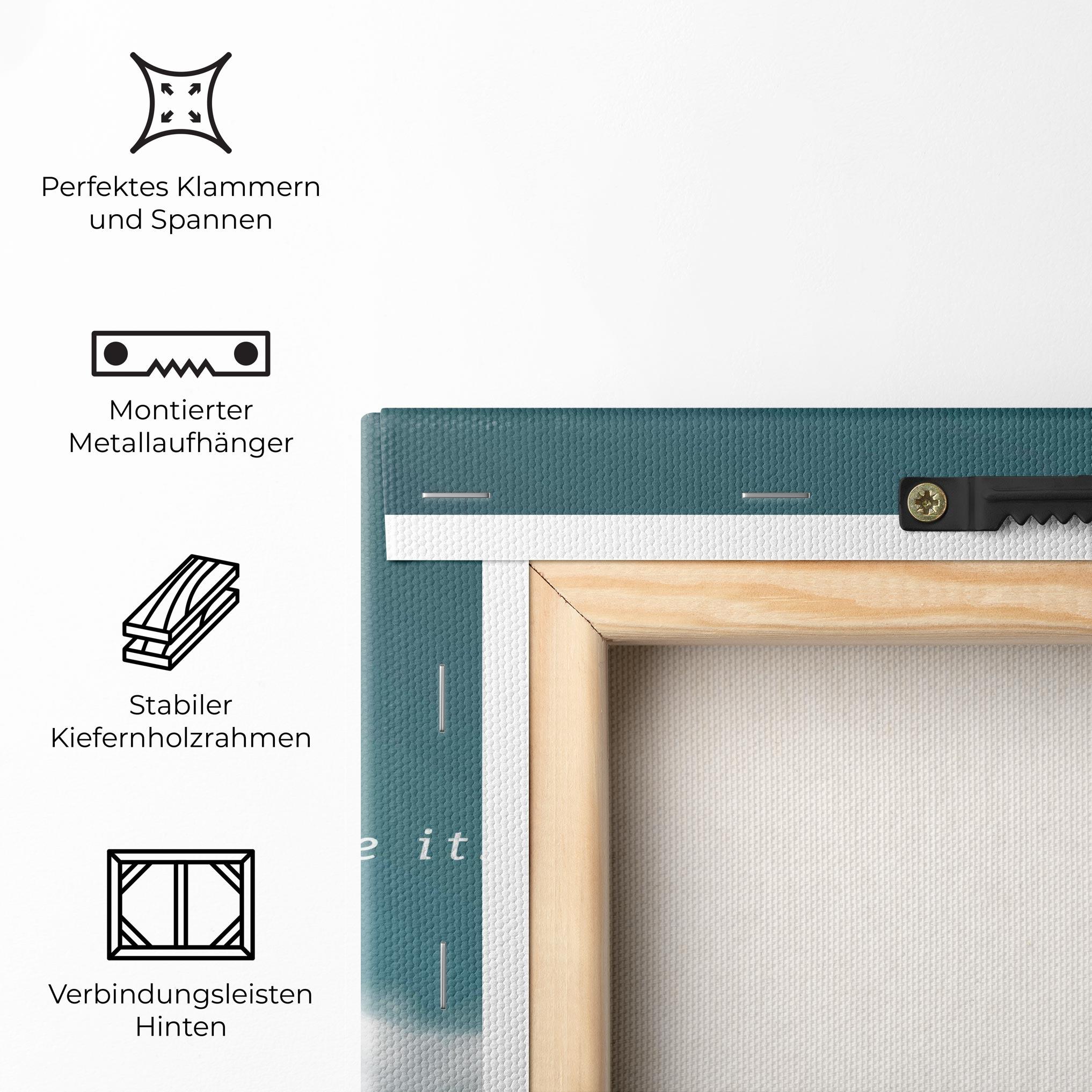 Leinwandbild Clouds Text Green mockup 5