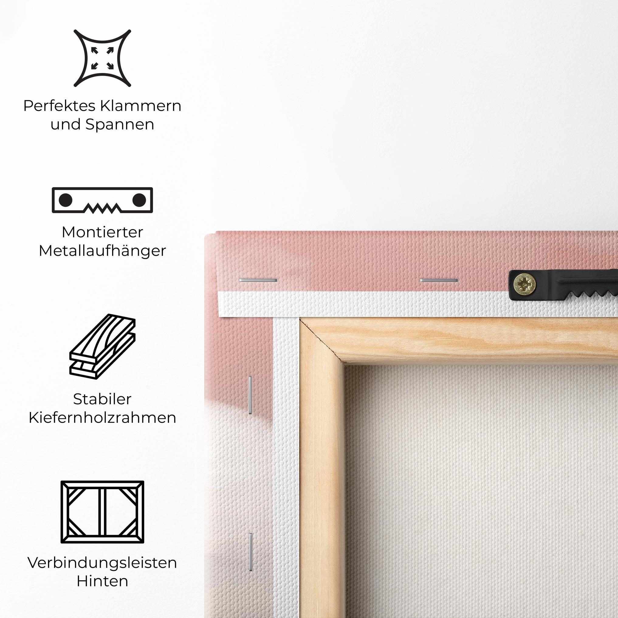 Leinwandbild Clouds Text Pink Blue mockup 5