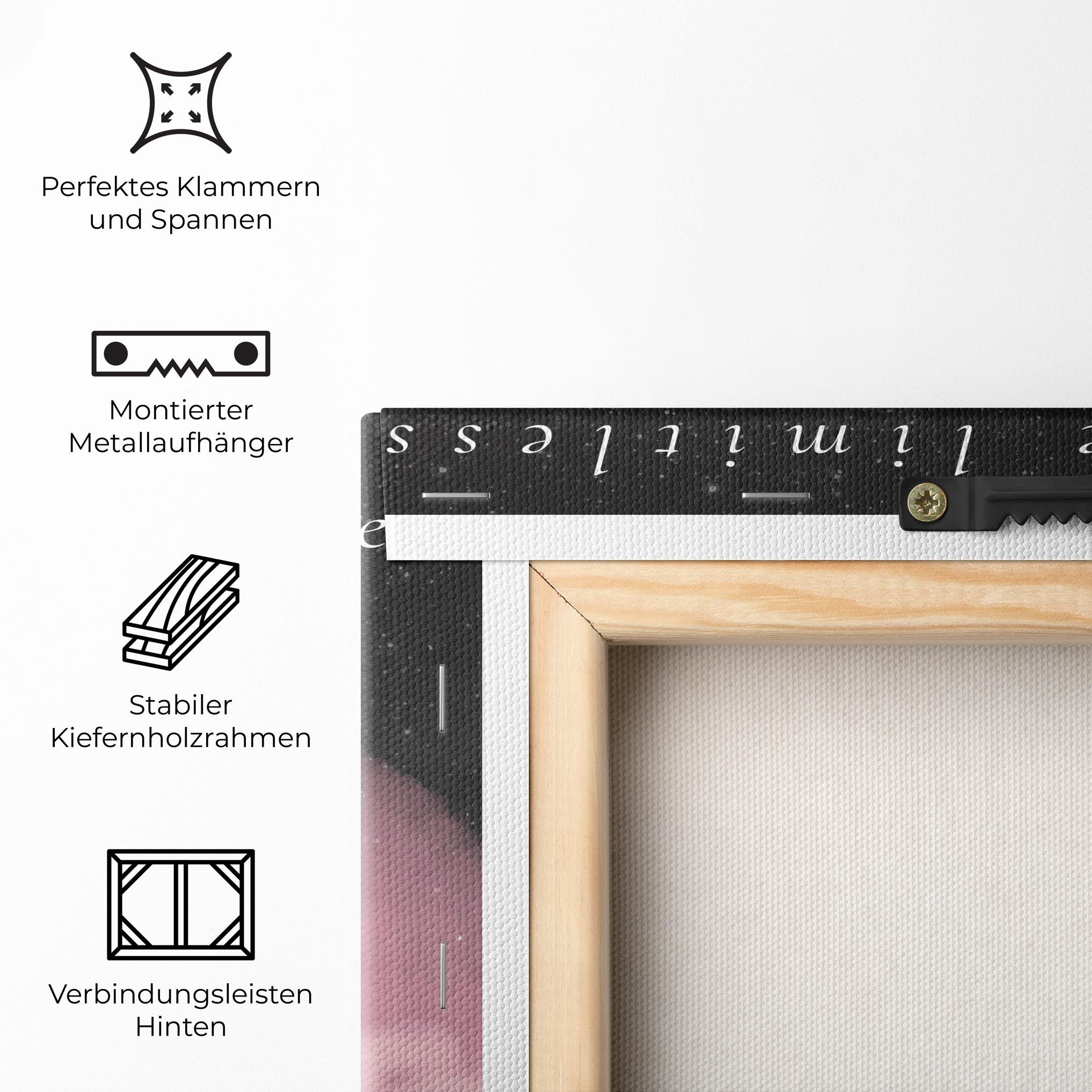 Leinwandbild Clouds Text Pink mockup 5