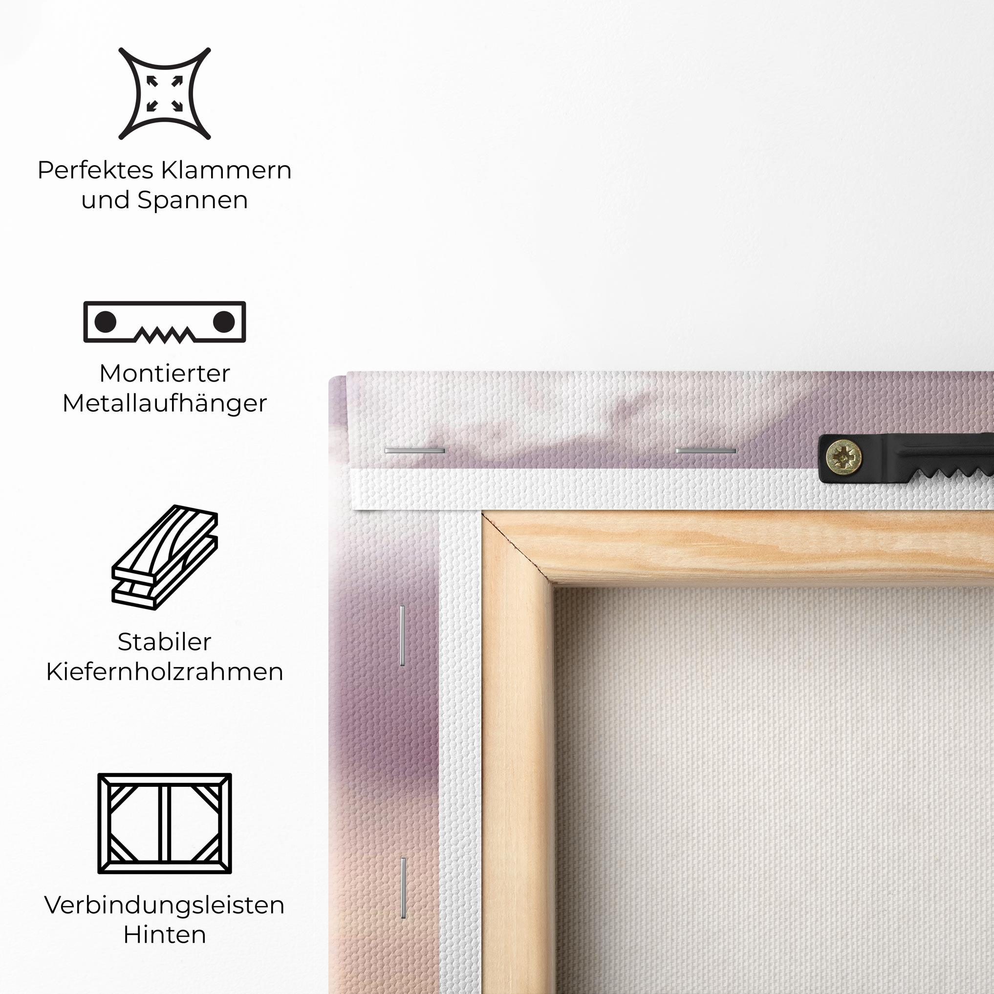 Leinwandbild Clouds Watercolor Cream mockup 5