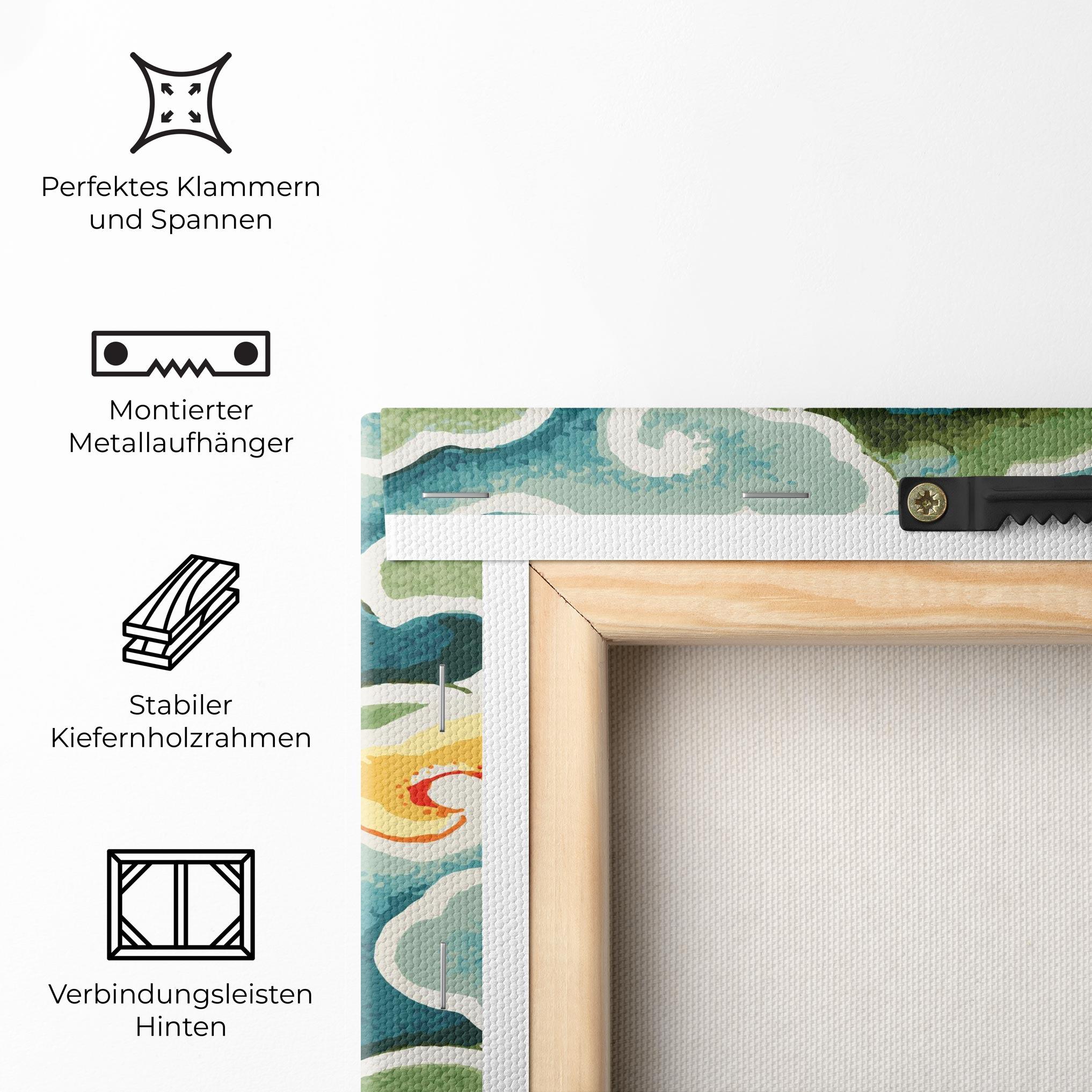 Leinwandbild Green Blue Clouds mockup 5