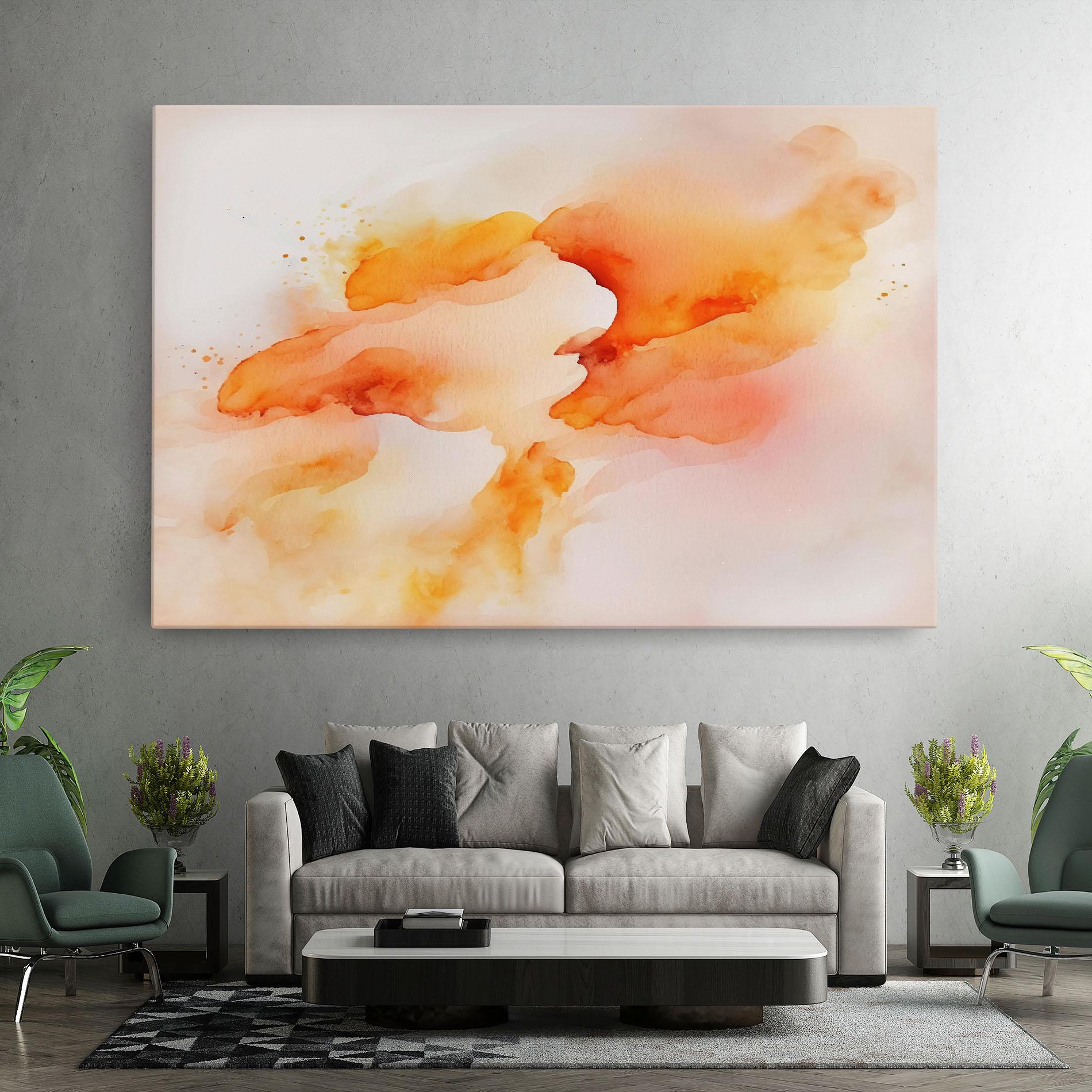 Leinwandbild Abstract Orange Cloud mockup 7