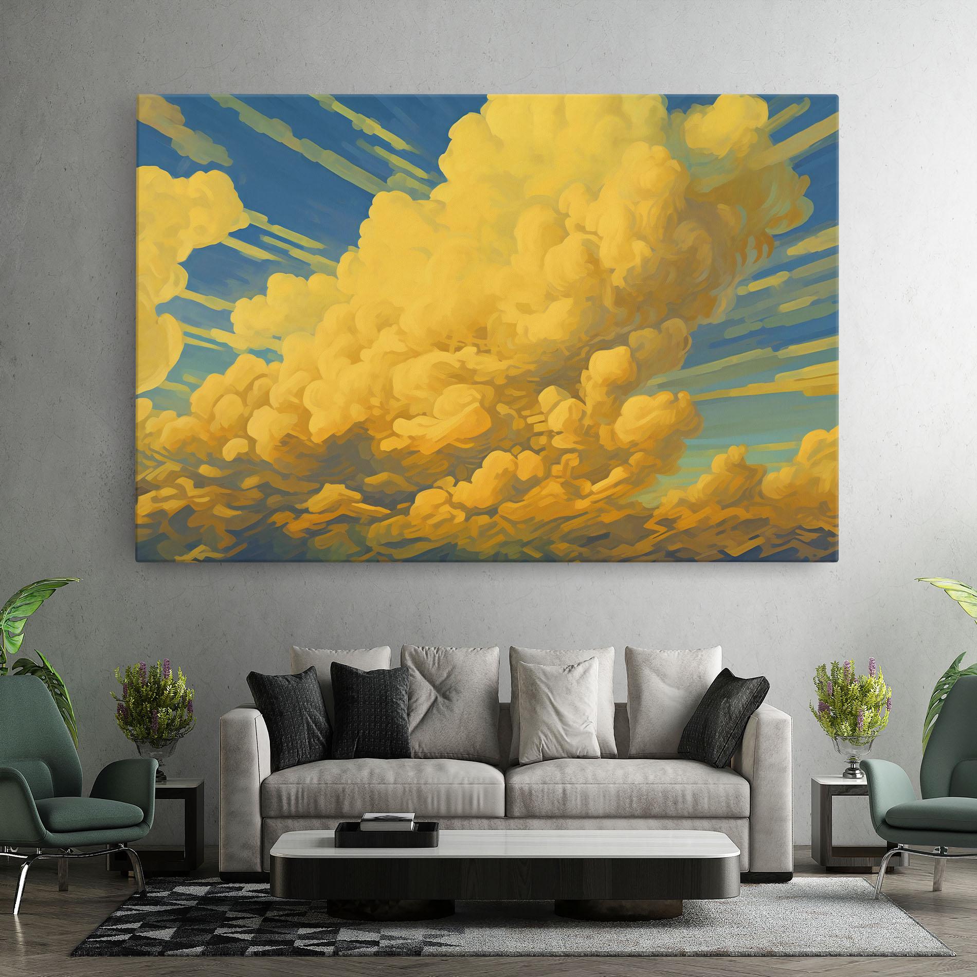 Leinwandbild Big Yellow Cloud Art mockup 7