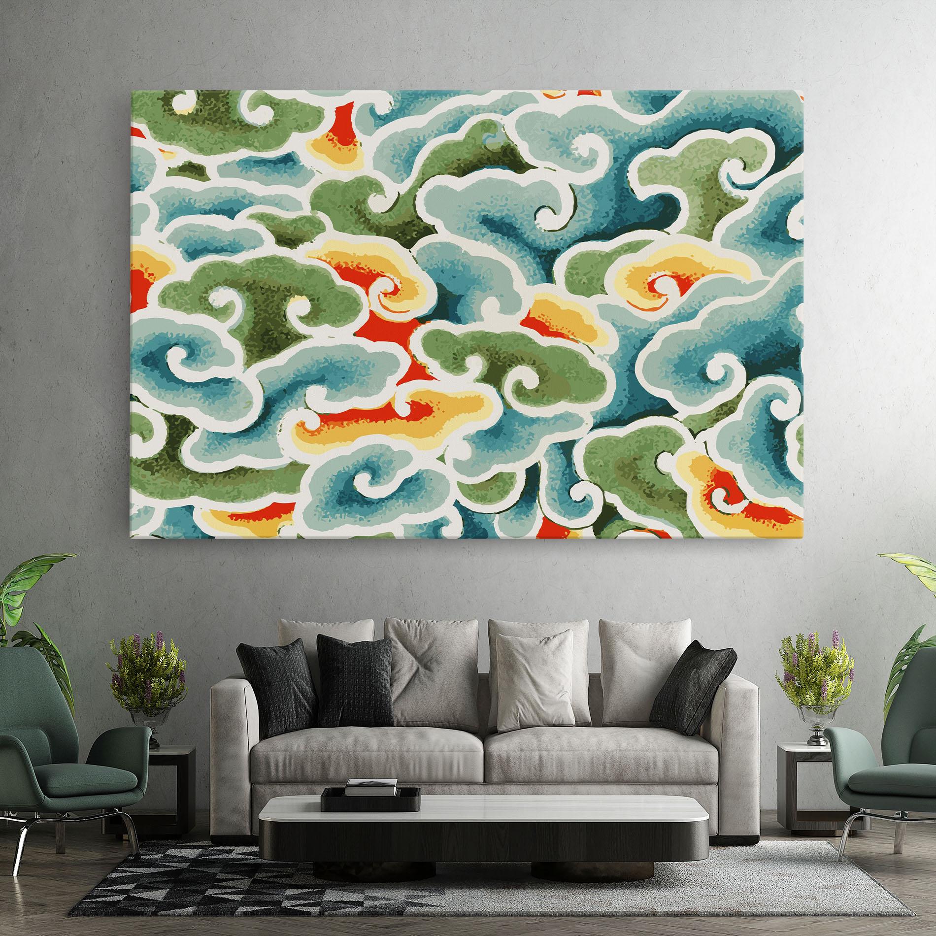Leinwandbild Green Blue Clouds mockup 7