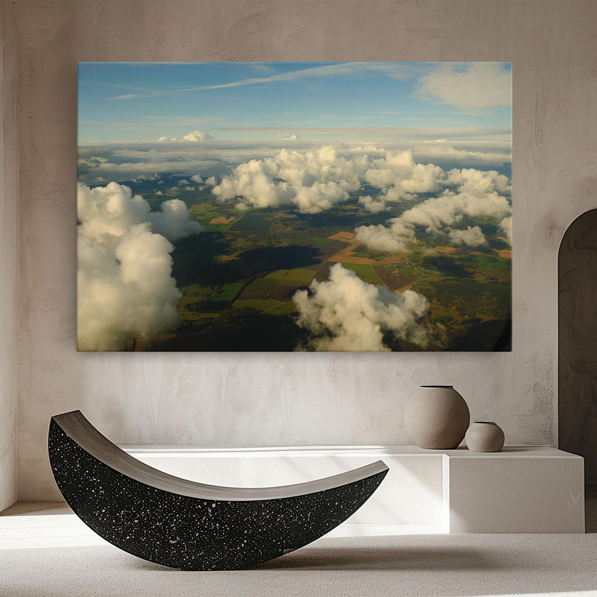 Leinwandbild Clouds View From Plane mockup 8