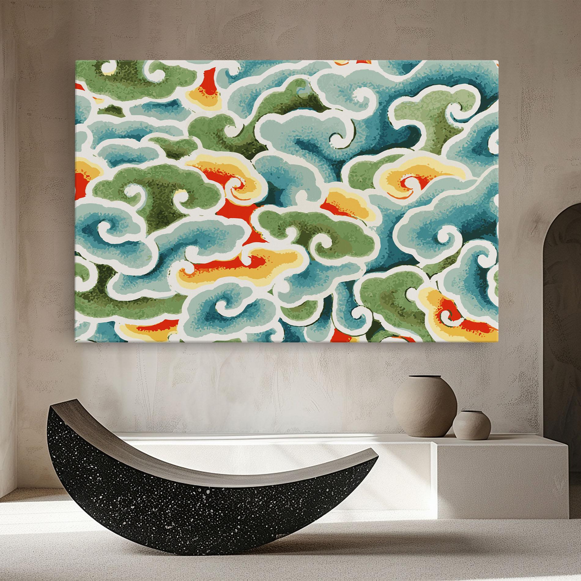 Leinwandbild Green Blue Clouds mockup 8