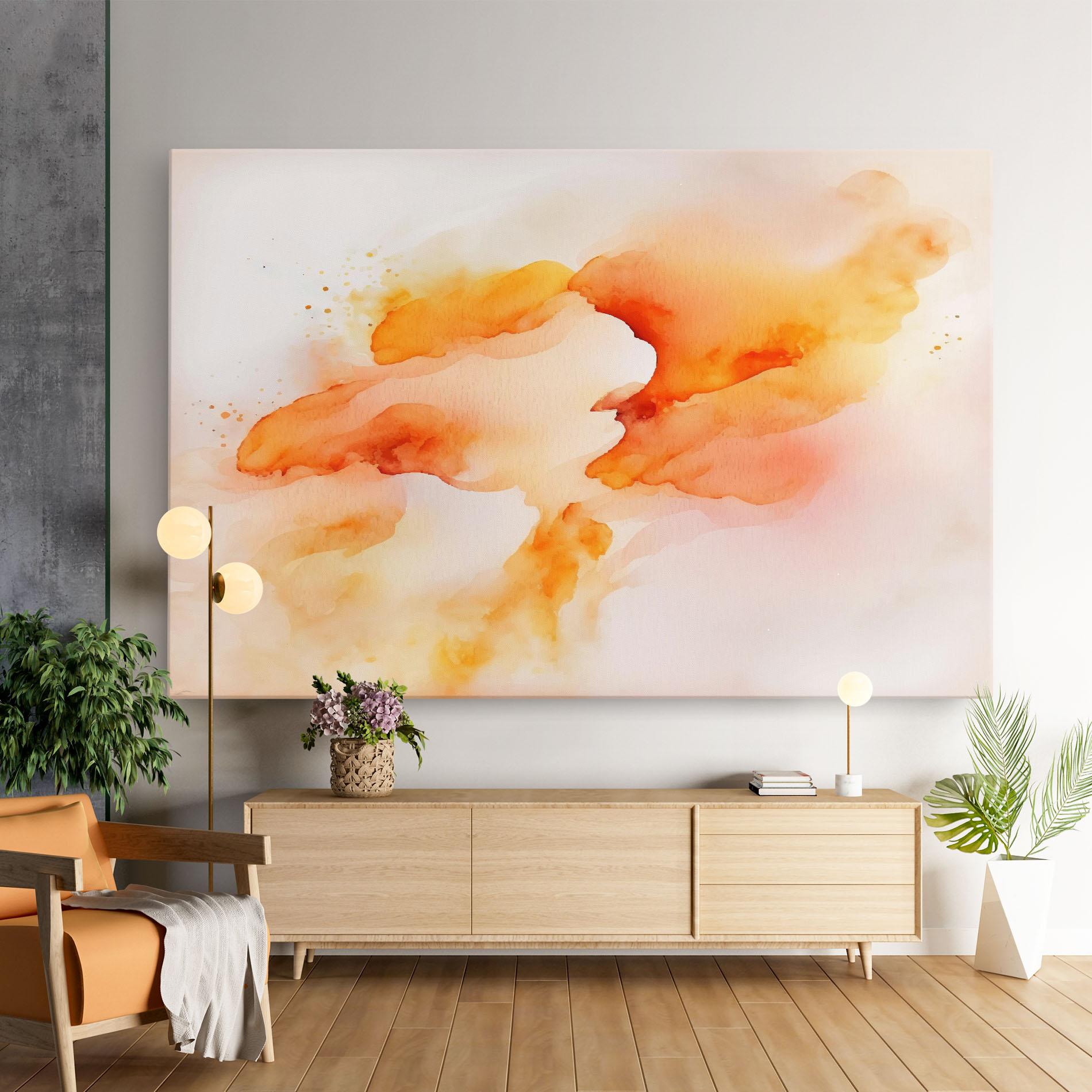 Leinwandbild Abstract Orange Cloud mockup 9