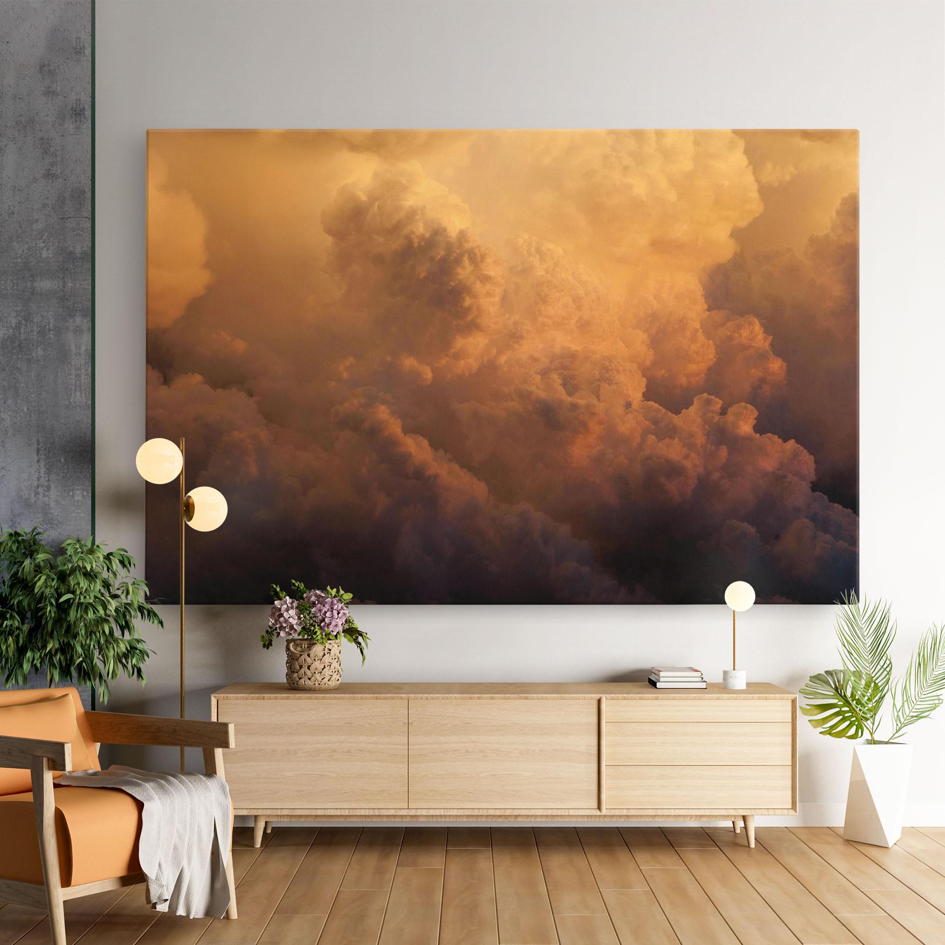 Leinwandbild Brown Orange Clouds mockup 9