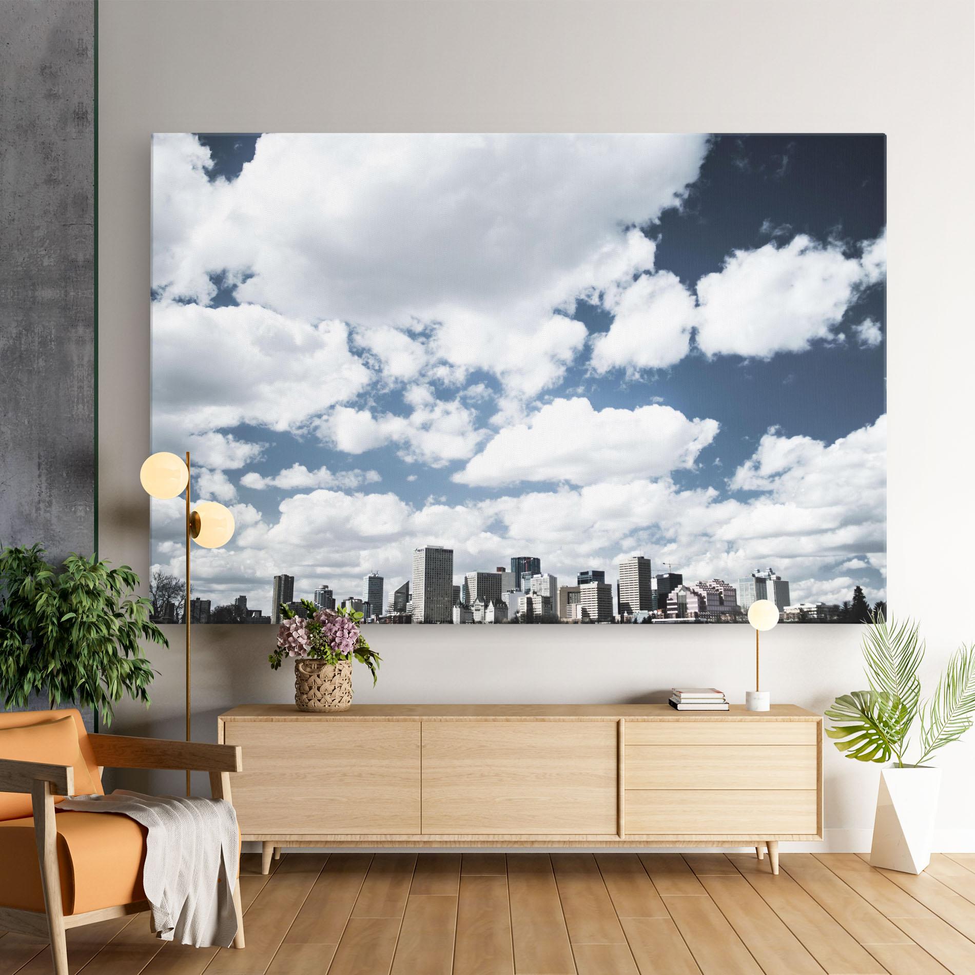 Leinwandbild Clouds Over City mockup 9