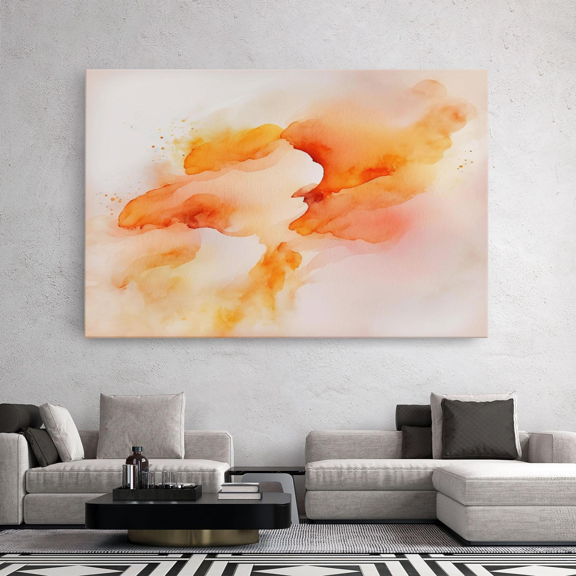Leinwandbild Abstract Orange Cloud mockup 2