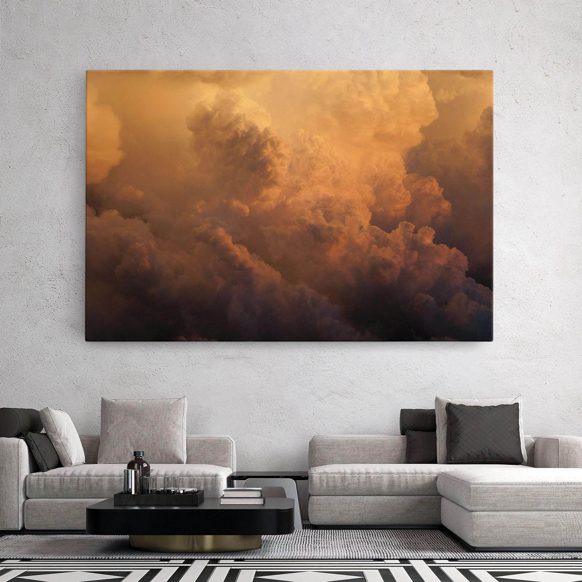 Leinwandbild Brown Orange Clouds mockup 2