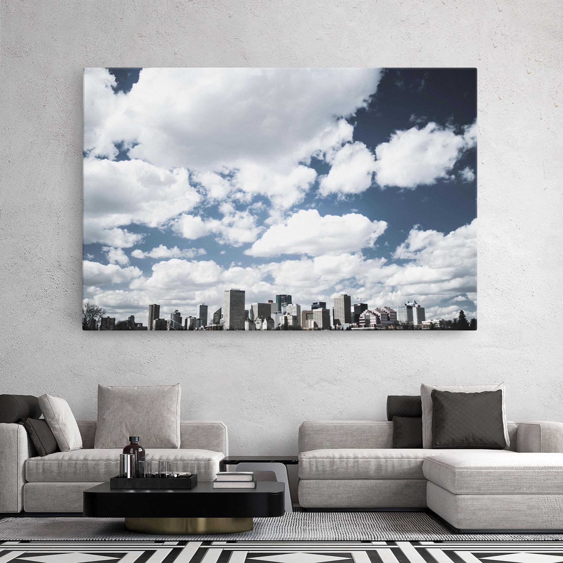 Leinwandbild Clouds Over City mockup 2