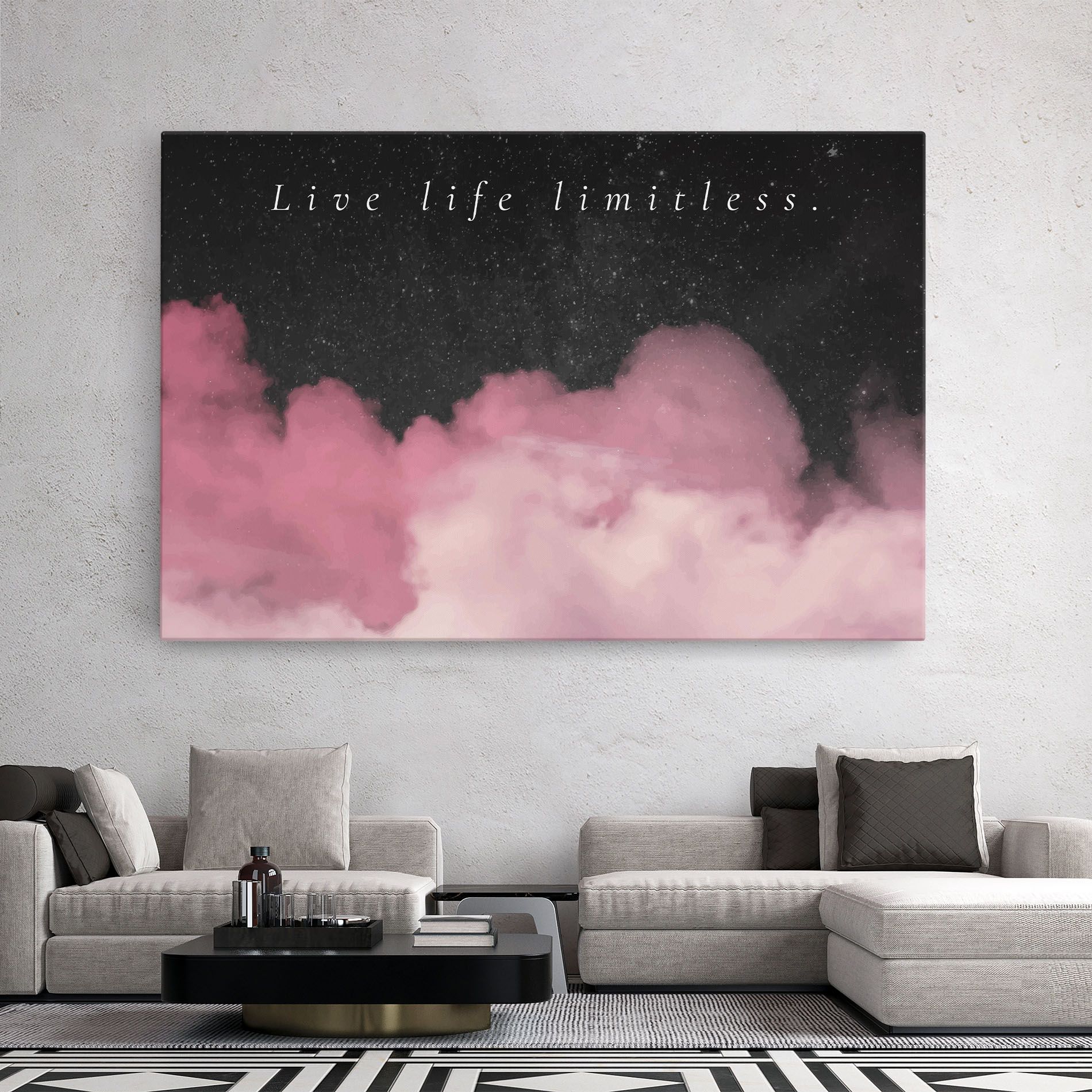Clouds Text Pink mockup 2