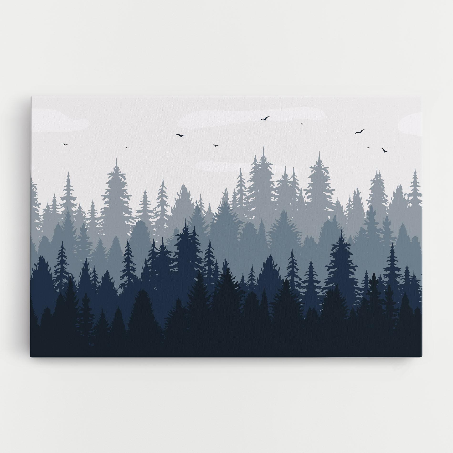 Leinwandbild Foggy Blue Forest mockup 0
