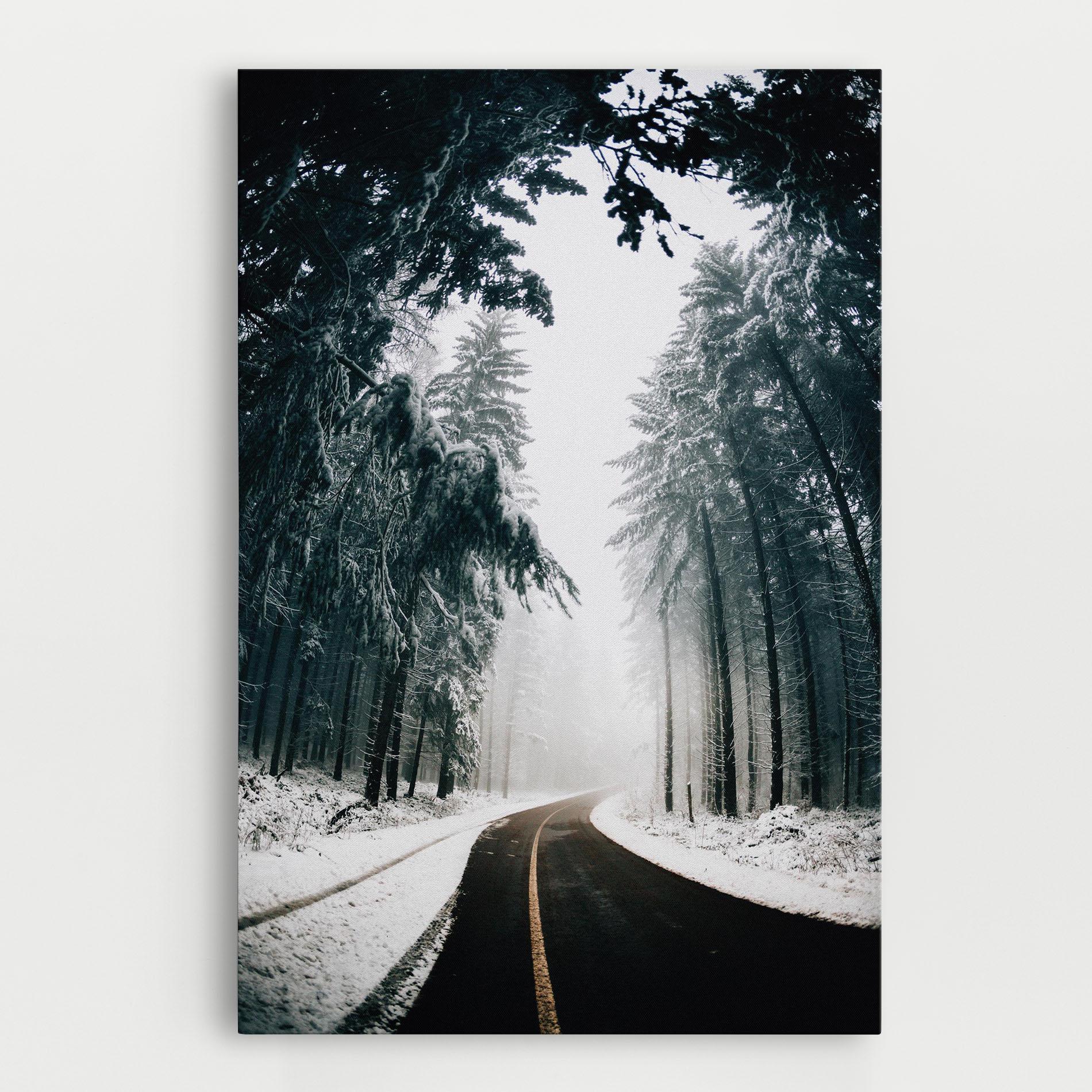 Leinwandbild Snow Road Dorest mockup 0