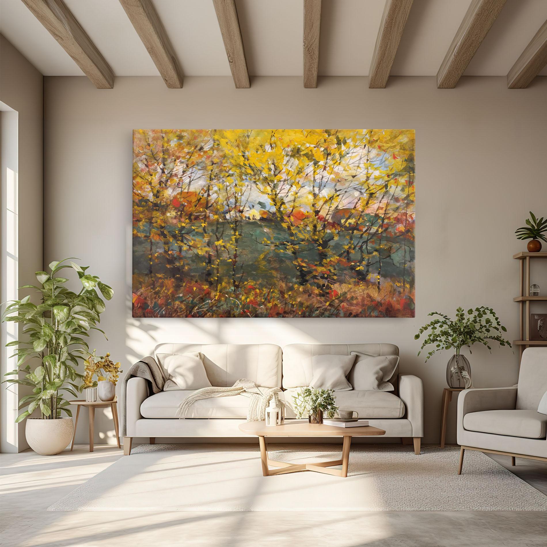 Leinwandbild Autumn Painting Tree mockup 6