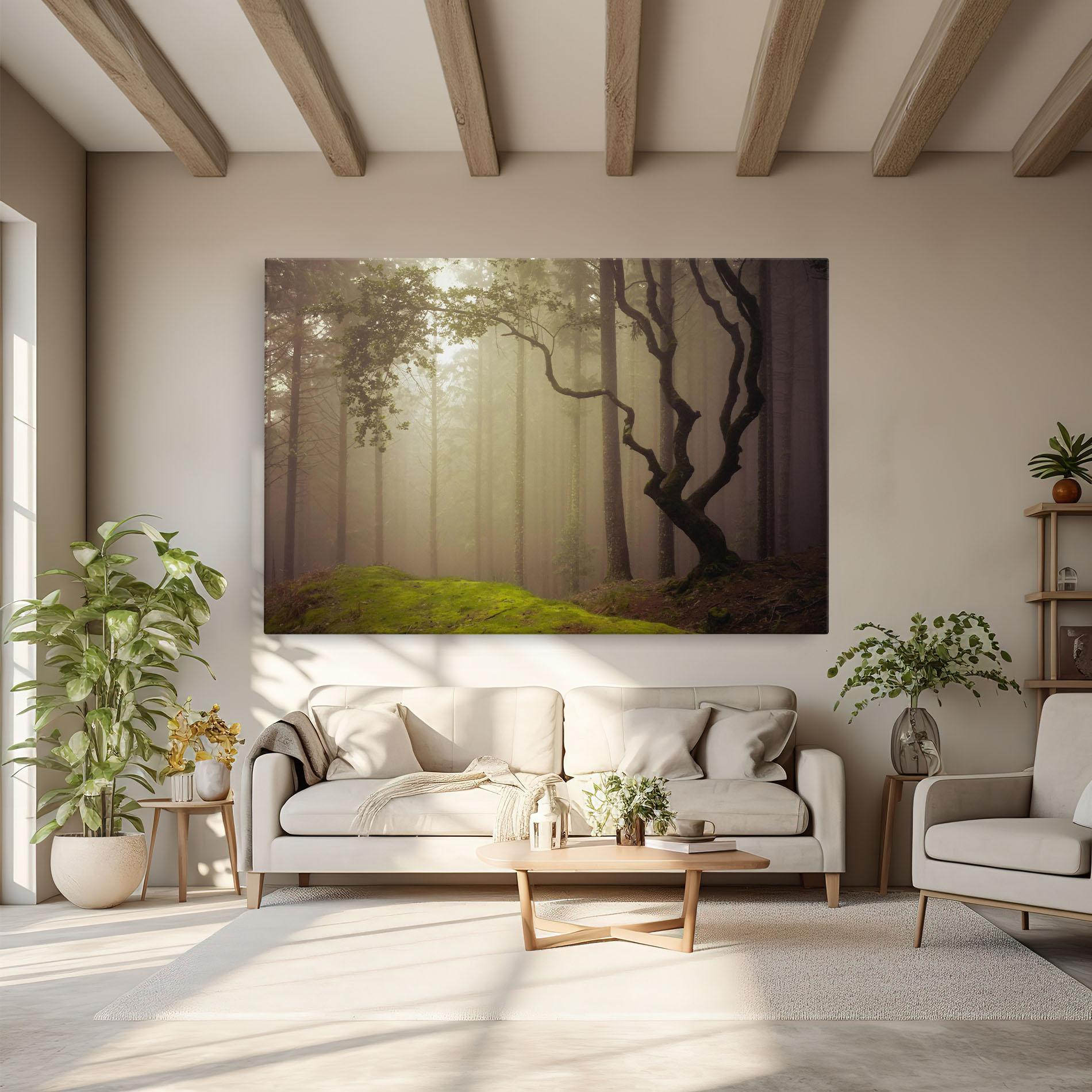 Leinwandbild Foggy Tree Art mockup 6