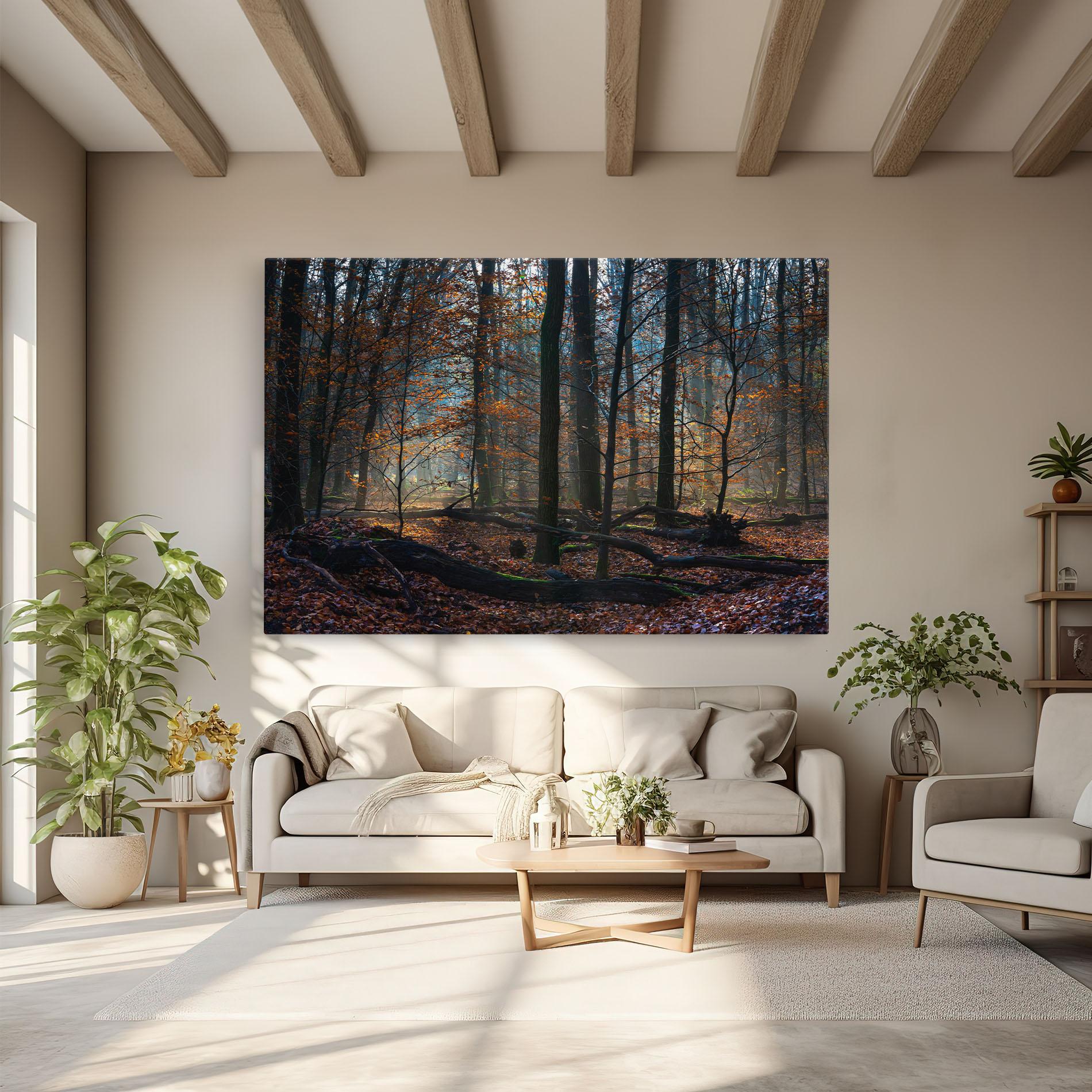 Leinwandbild Forest Autumn Day mockup 6