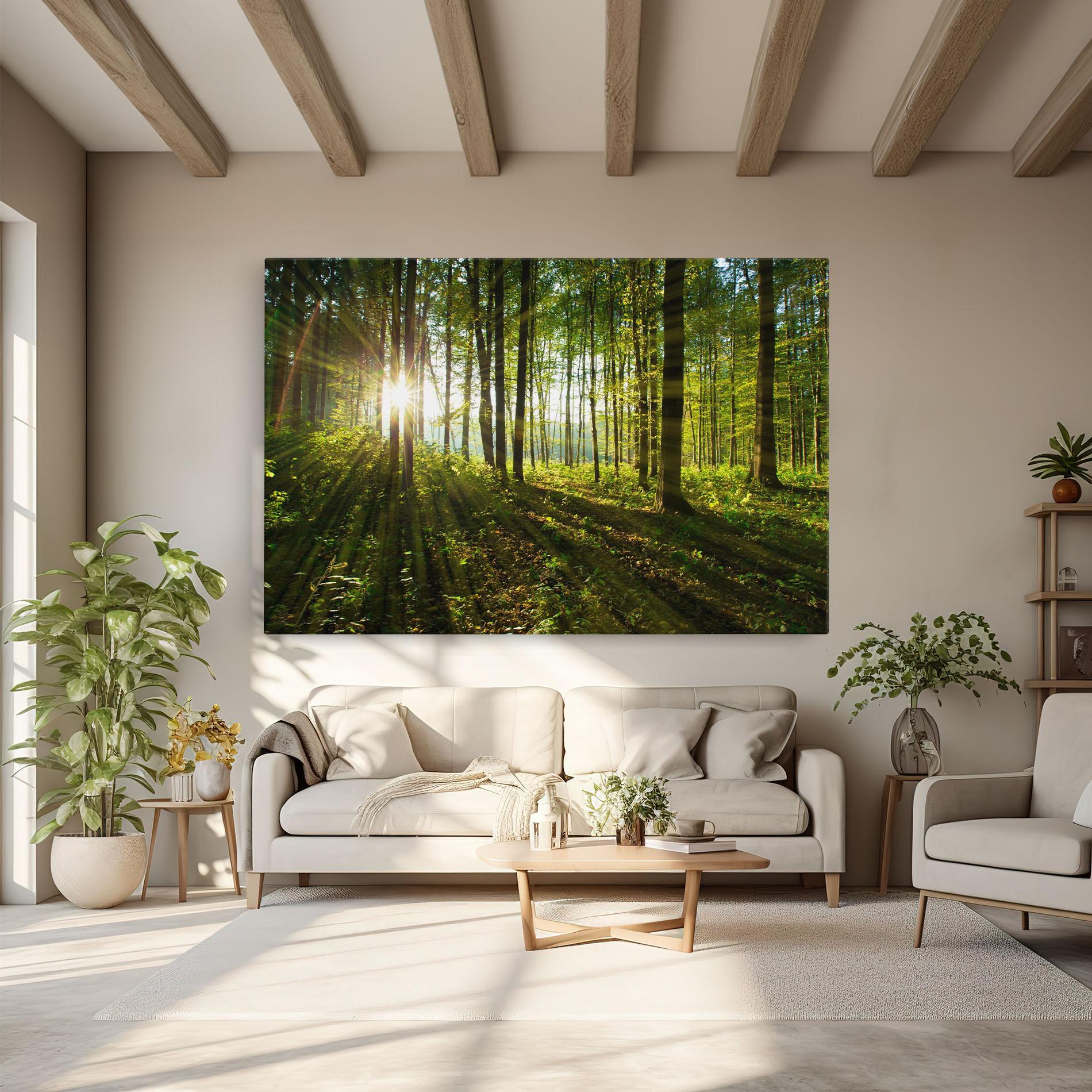 Leinwandbild Green Light Forest mockup 6