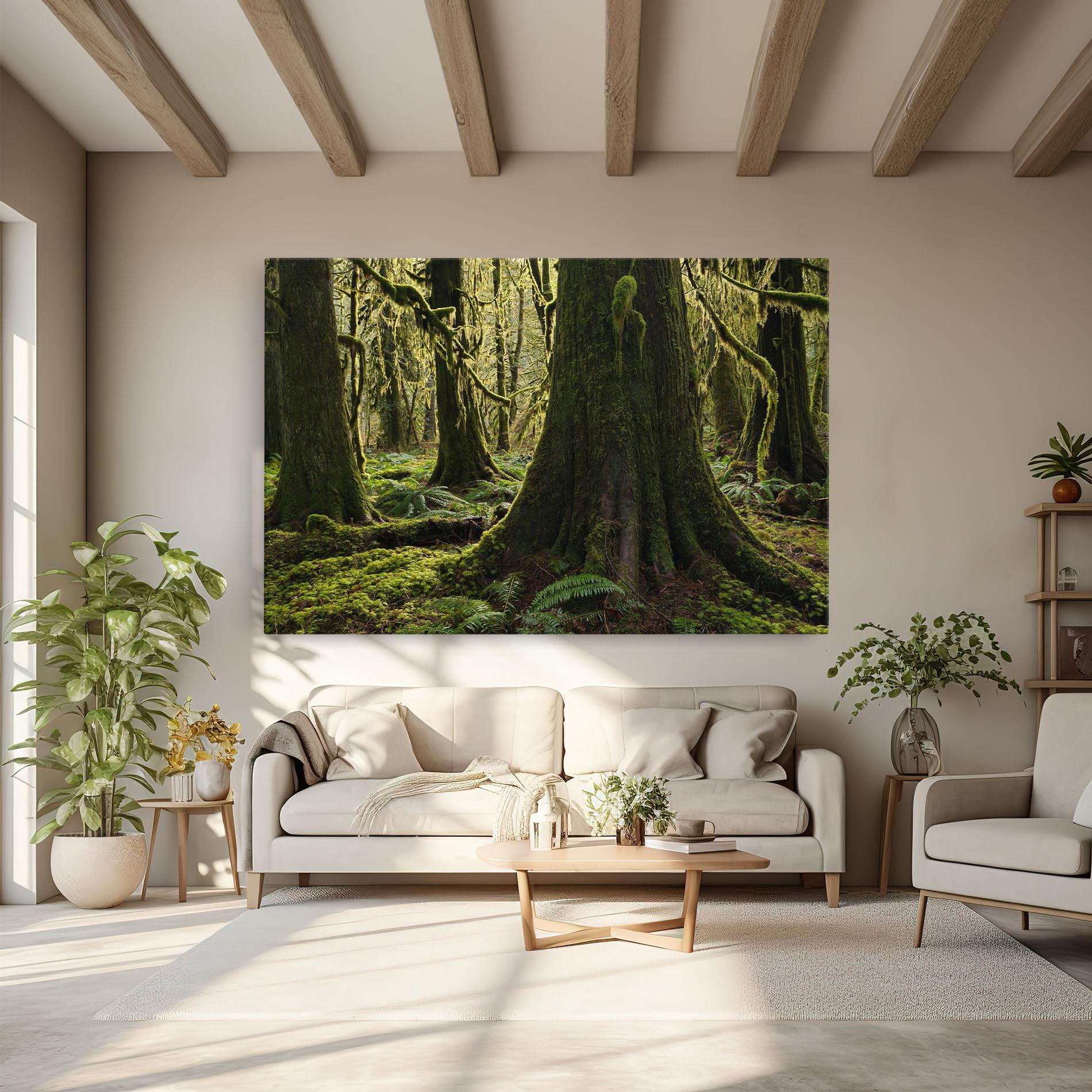 Leinwandbild Green Moss Forest mockup 6