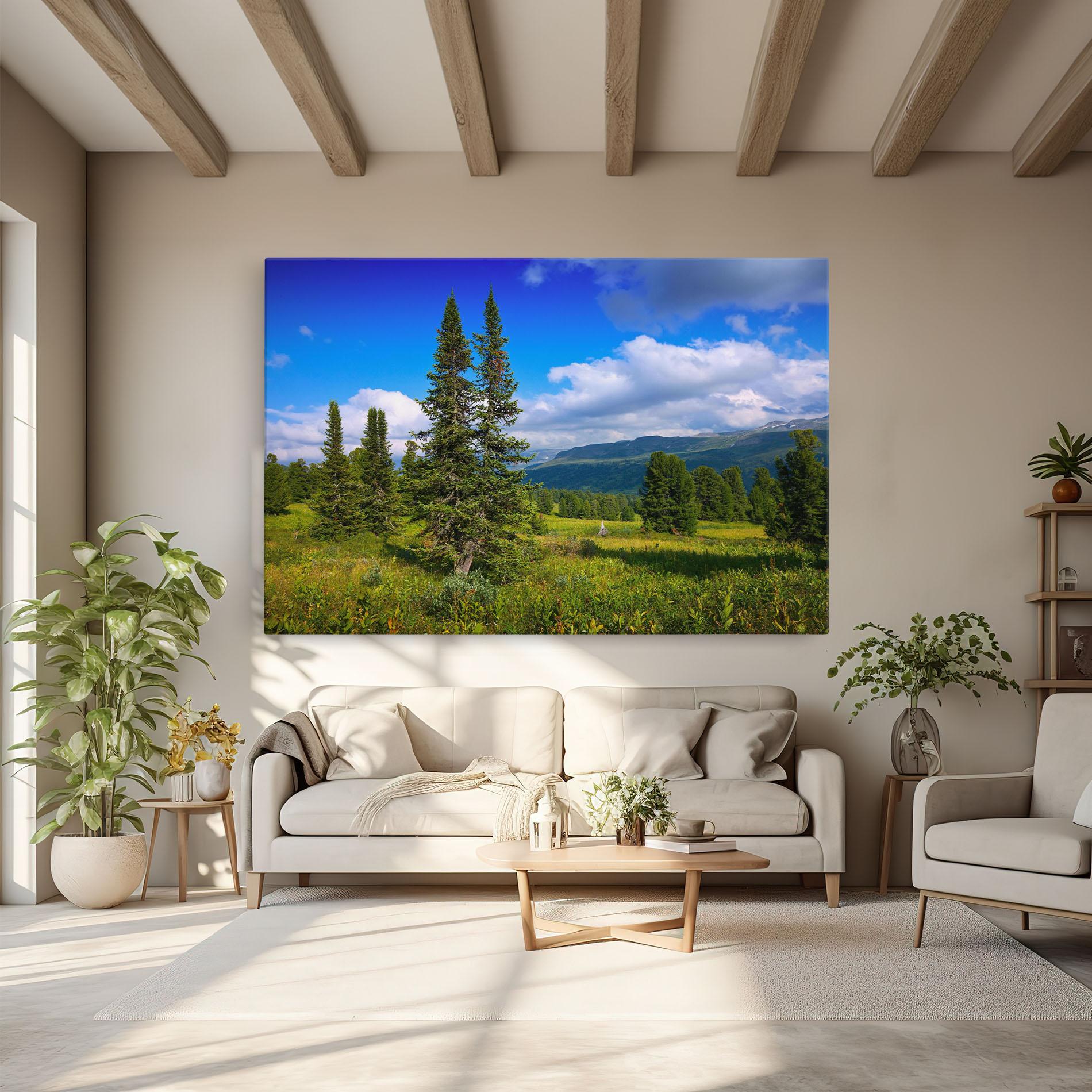 Leinwandbild Morning Sunny Field mockup 6