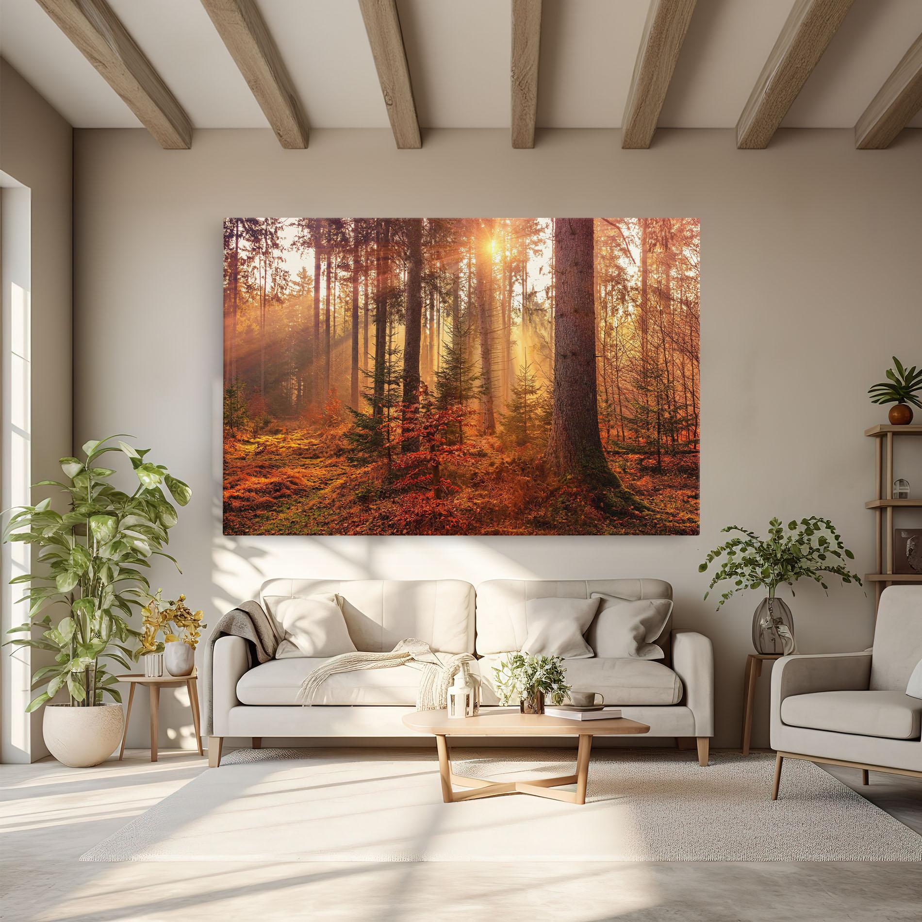 Leinwandbild Orange Light Forest mockup 6