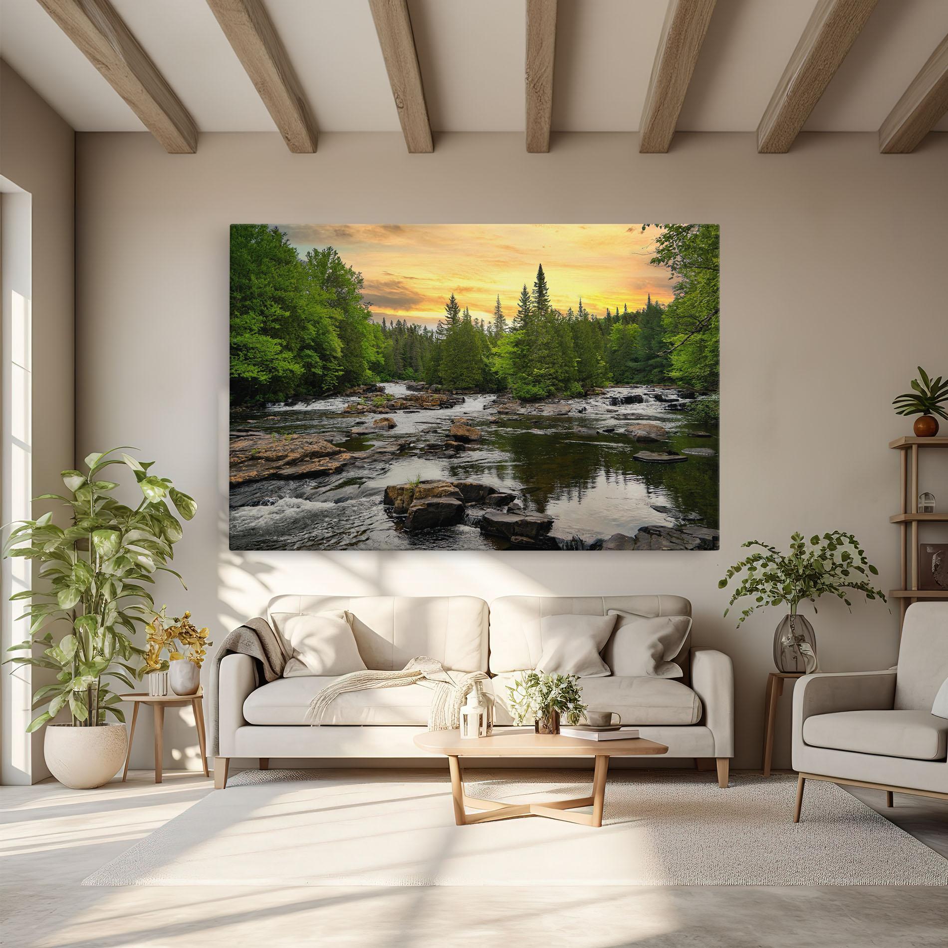 Leinwandbild Small River Forest mockup 6