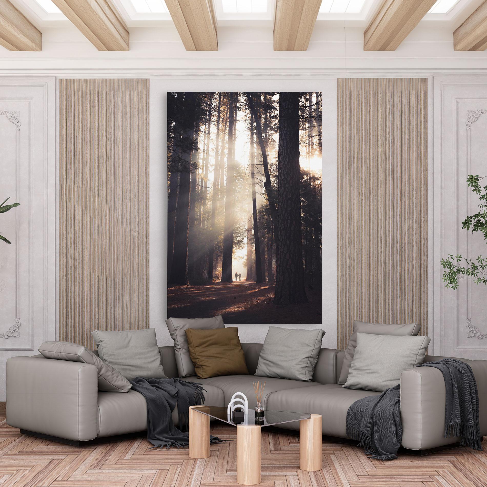 Leinwandbild Foggy Couple Forest mockup 6