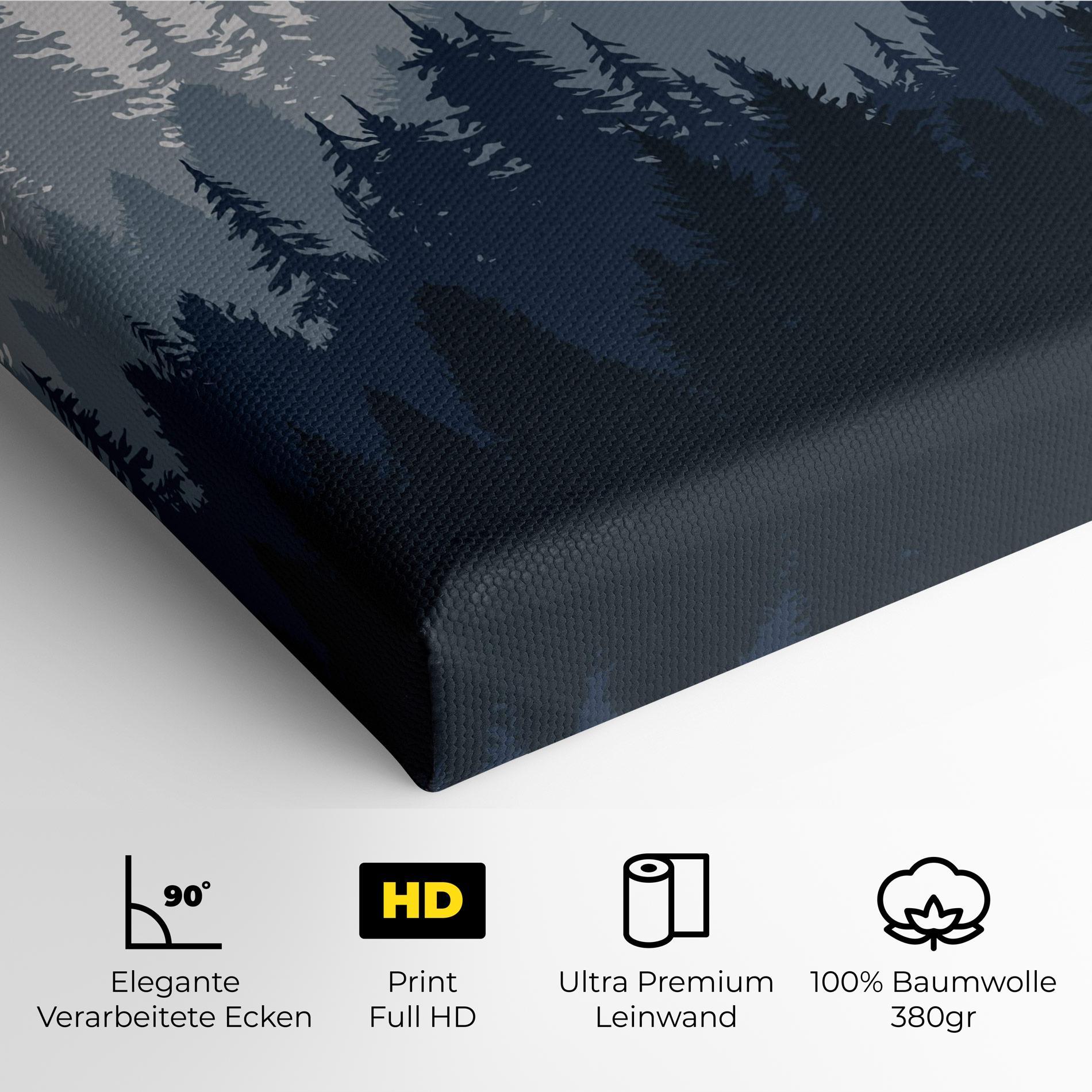 Leinwandbild Foggy Blue Forest mockup 4