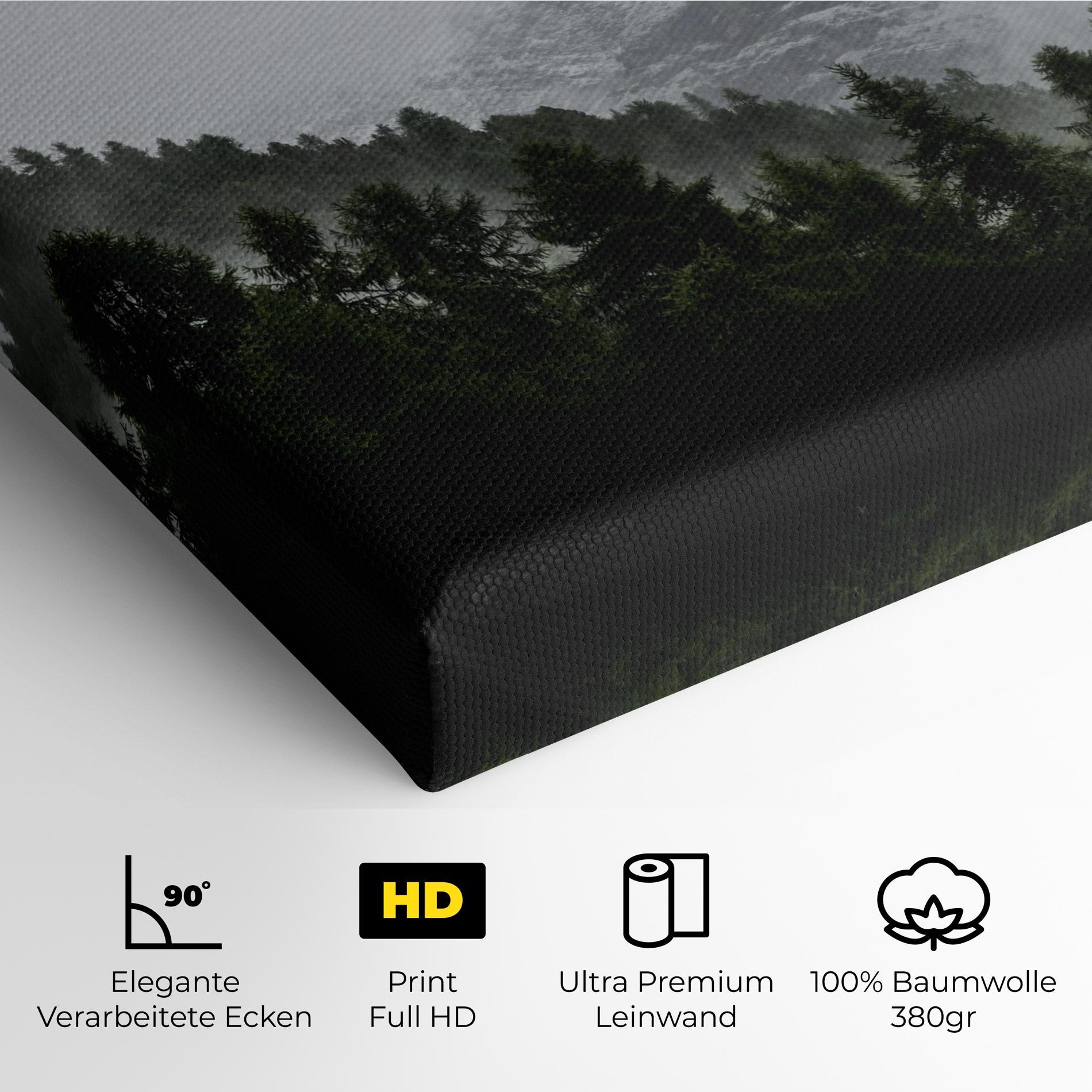 Leinwandbild Foggy Mountain Forest mockup 4