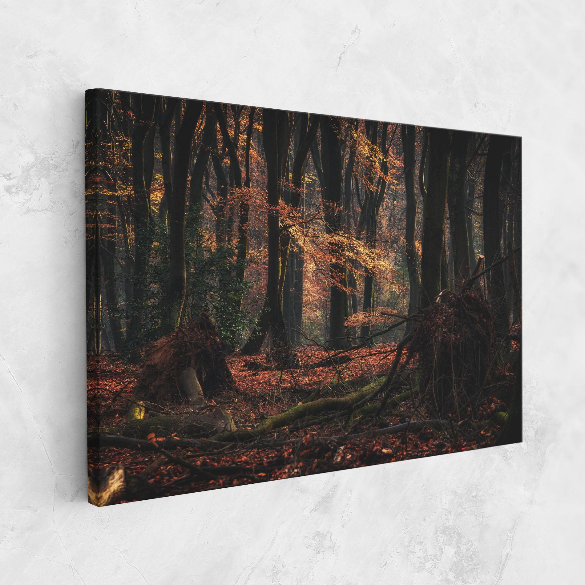 Leinwandbild Autumn Forest Trees mockup 1
