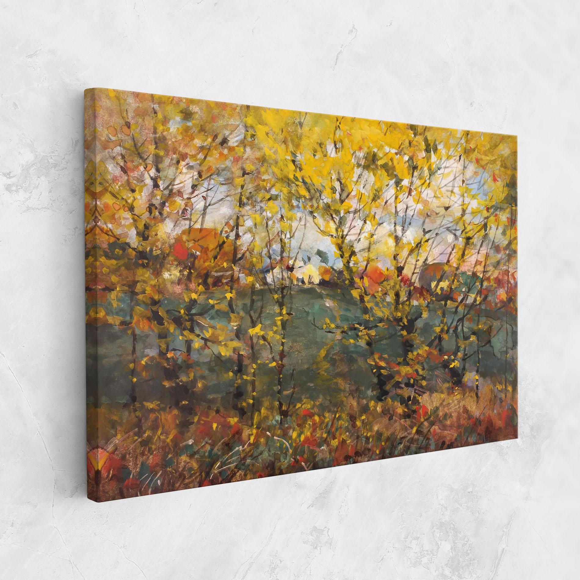 Leinwandbild Autumn Painting Tree mockup 1