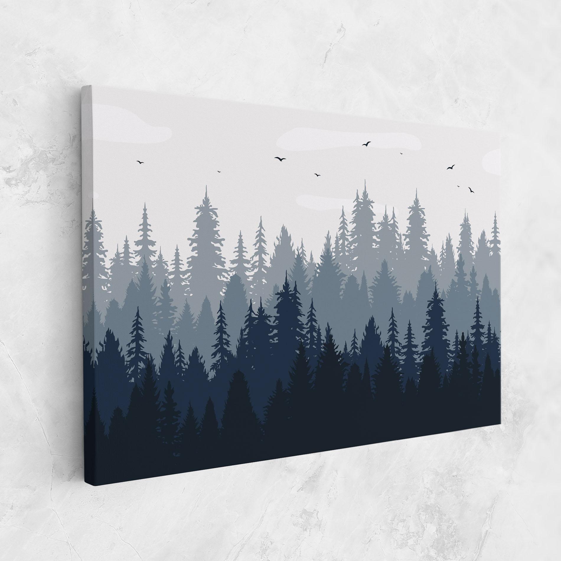 Leinwandbild Foggy Blue Forest mockup 1