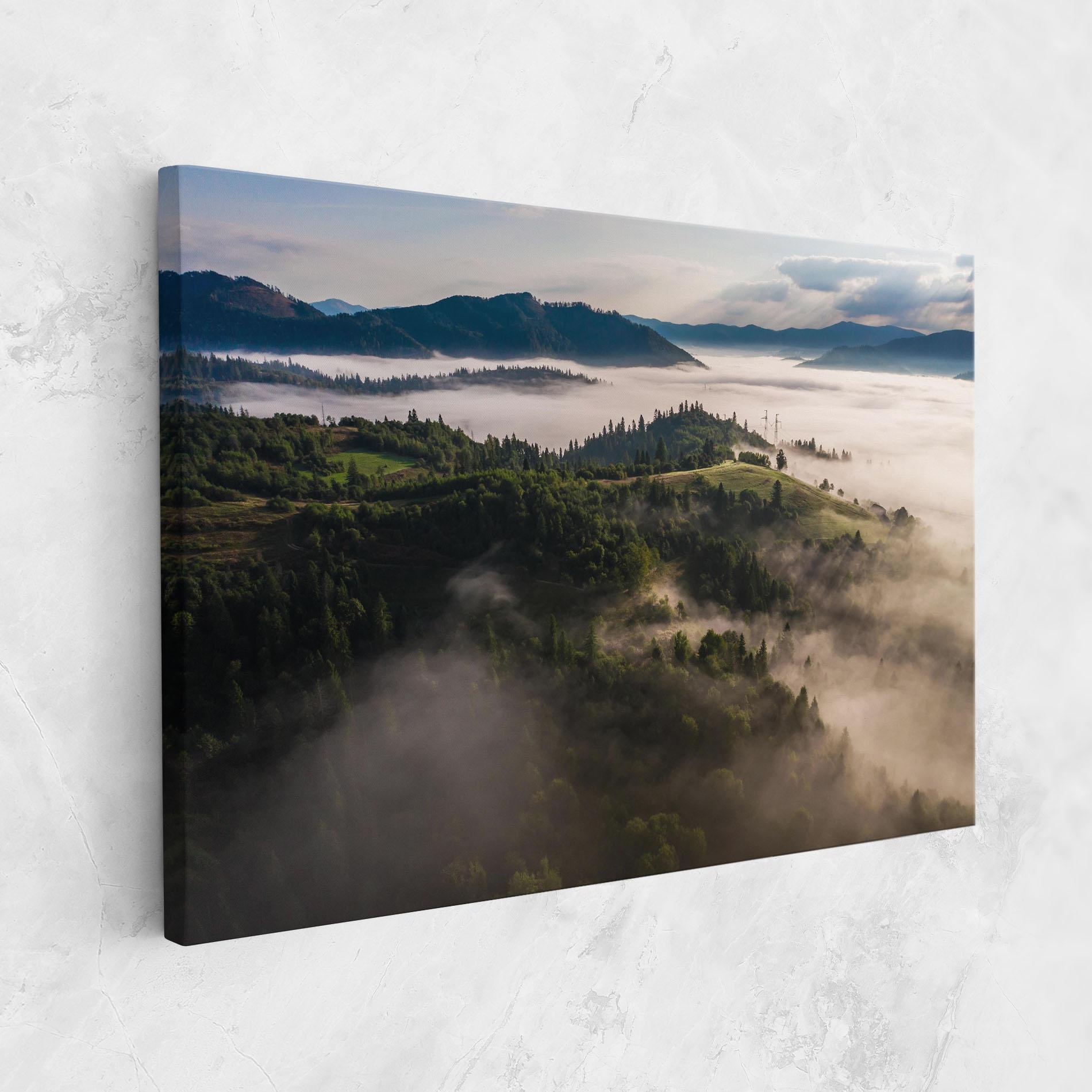 Leinwandbild Foggy Forest View mockup 1