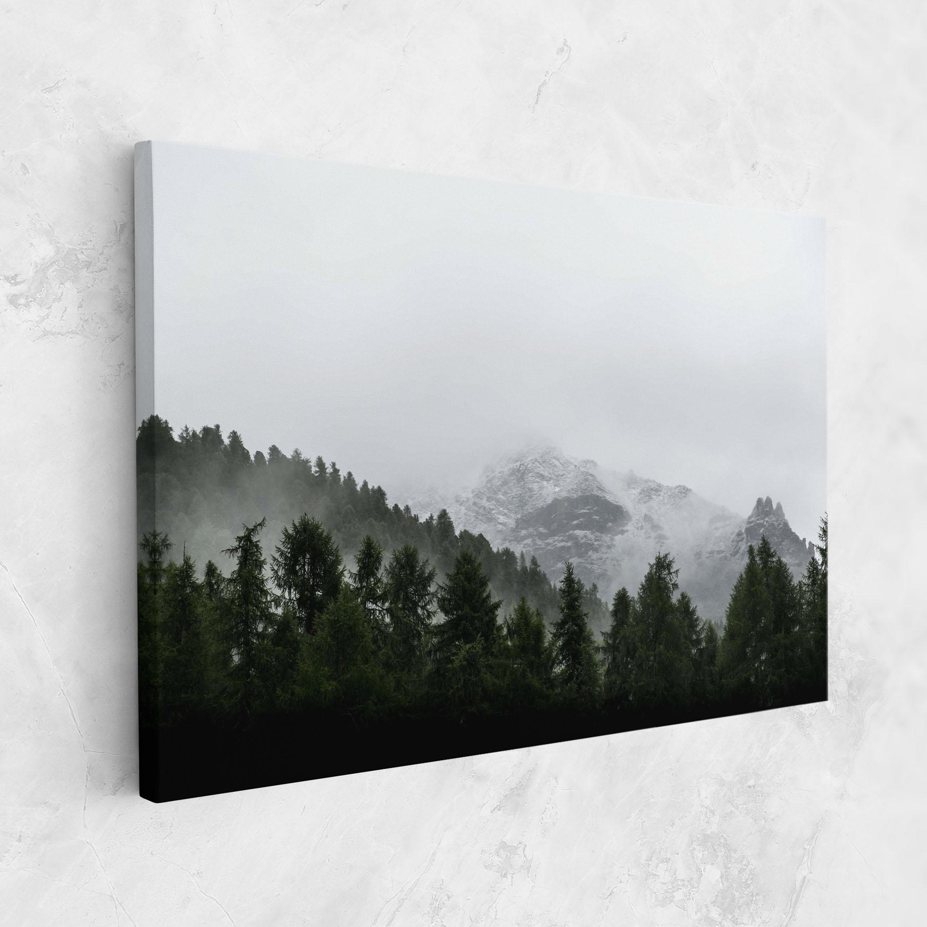 Leinwandbild Foggy Mountain Forest mockup 1