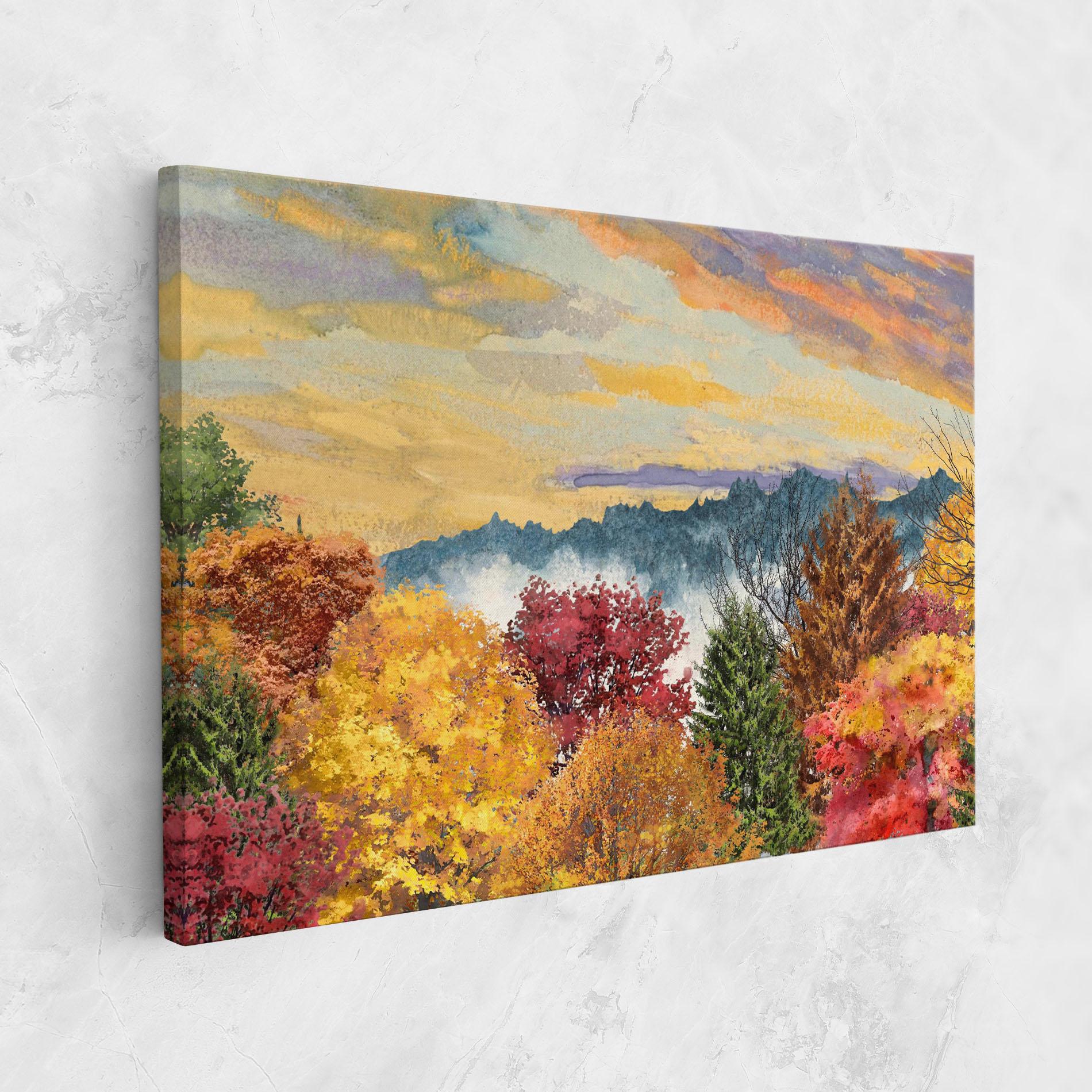 Leinwandbild Mix Color Trees mockup 1