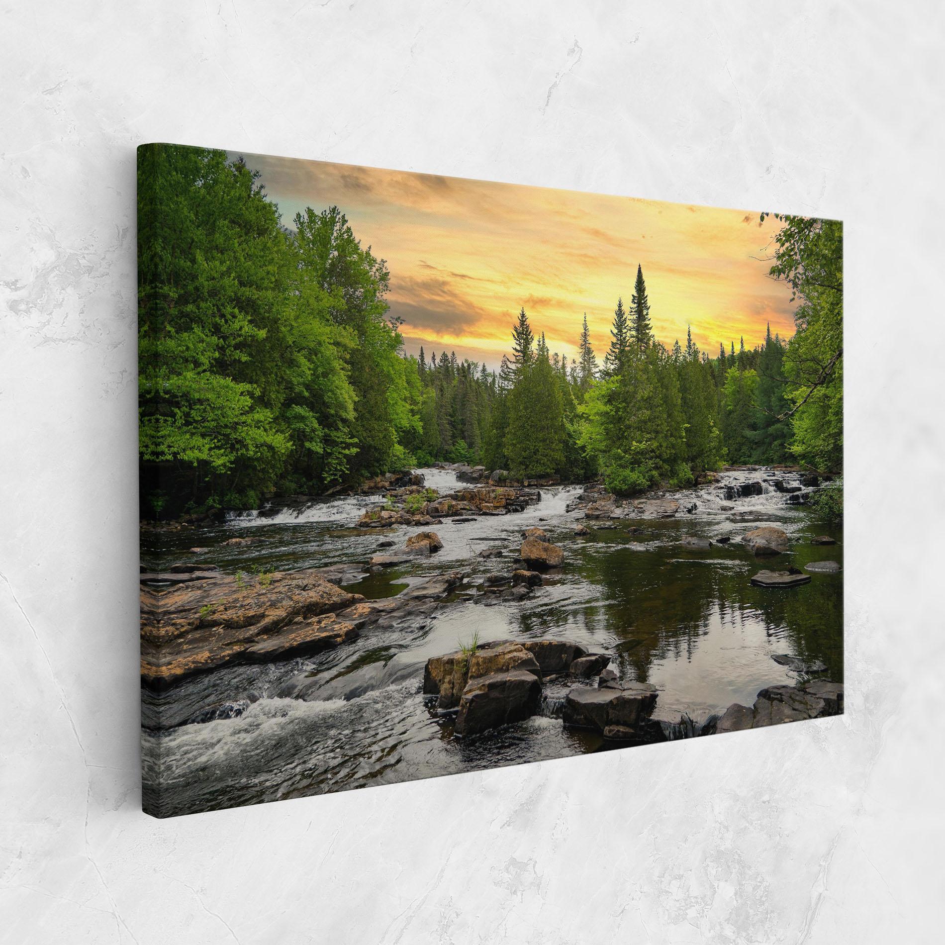 Leinwandbild Small River Forest mockup 1