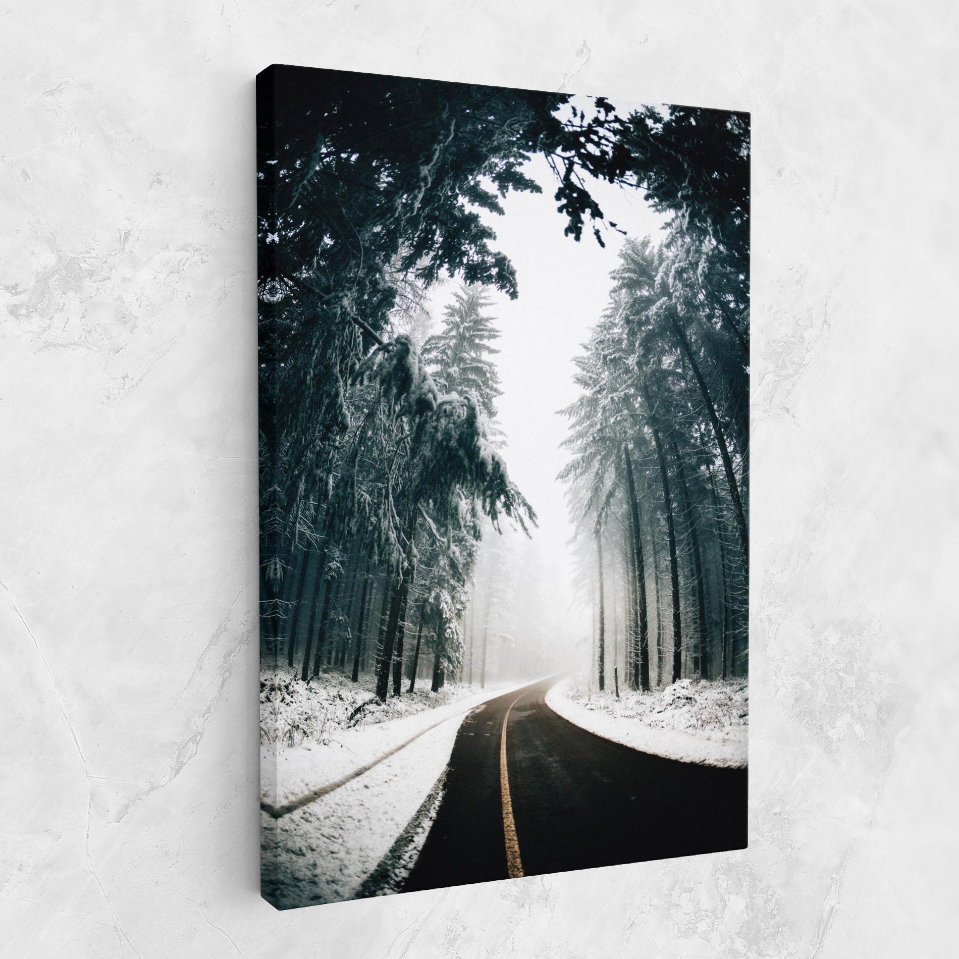 Leinwandbild Snow Road Dorest mockup 1